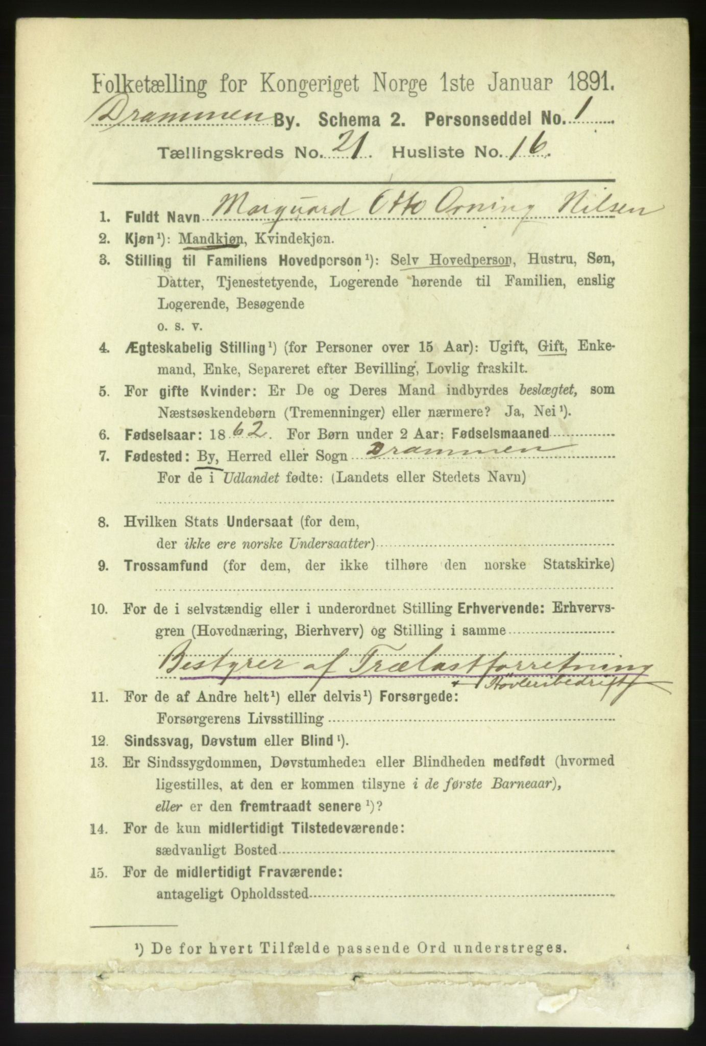 RA, 1891 census for 0602 Drammen, 1891, p. 13172