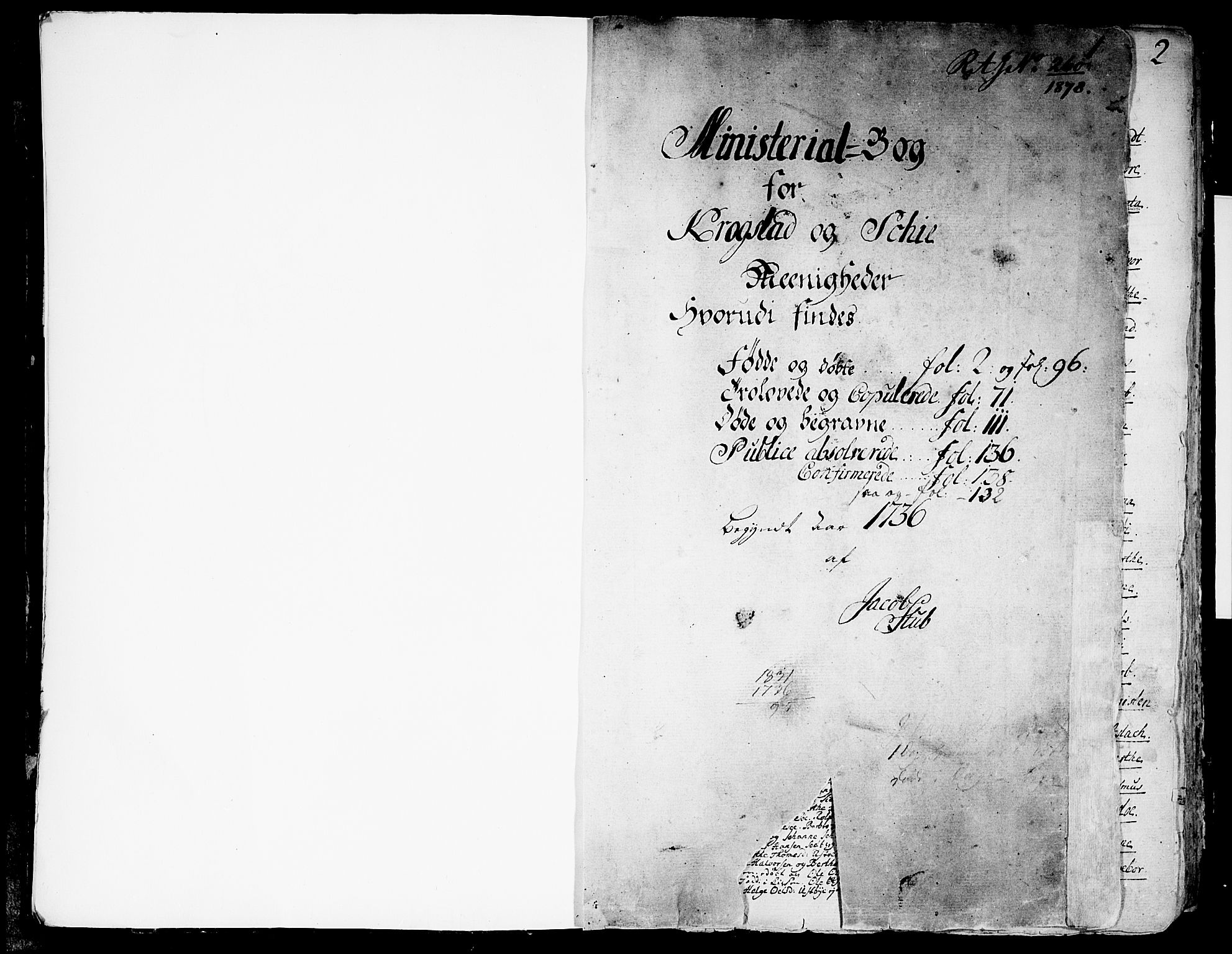 Kråkstad prestekontor Kirkebøker, SAO/A-10125a/F/Fa/L0001: Parish register (official) no. I 1, 1736-1785