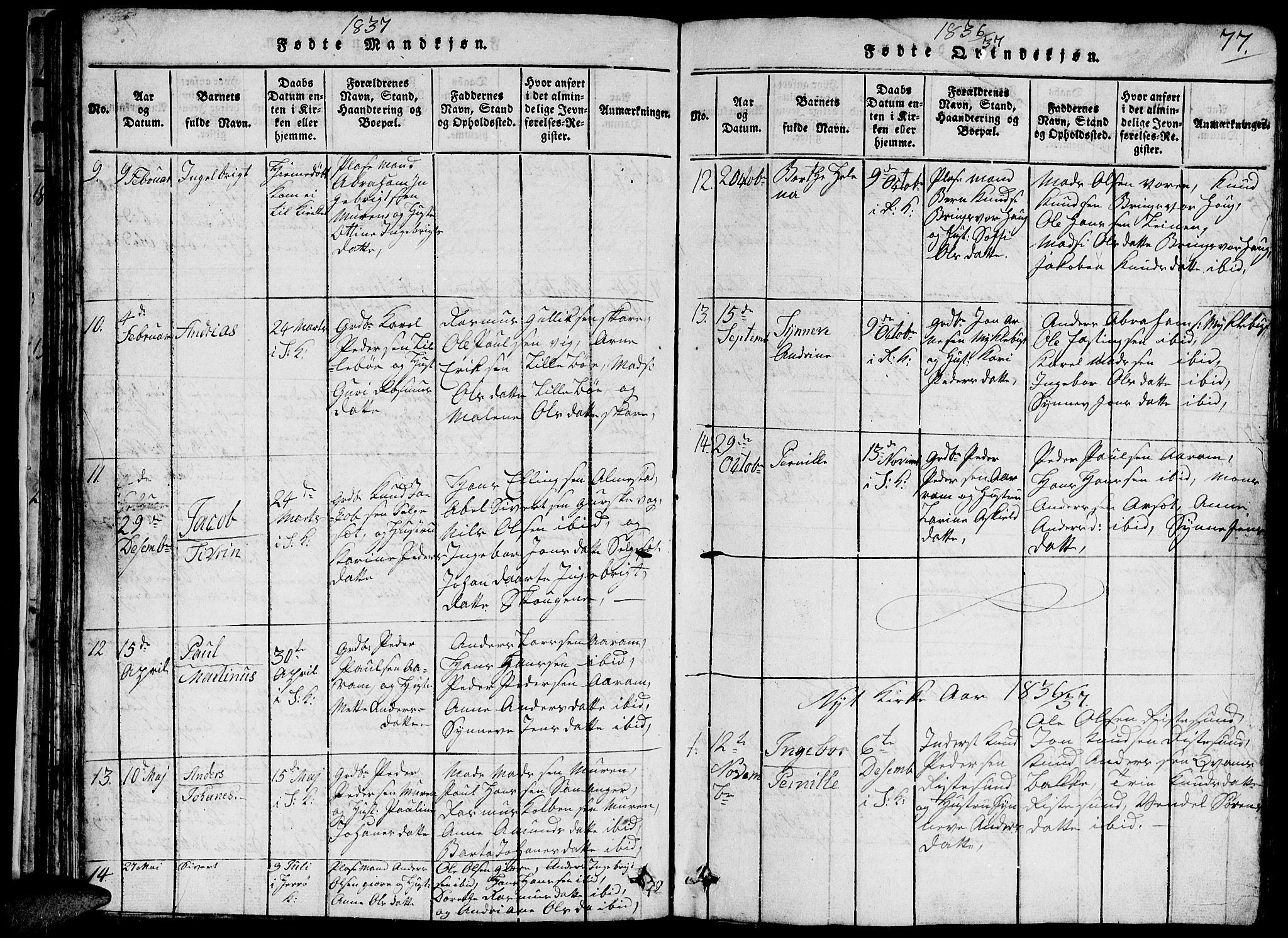 Ministerialprotokoller, klokkerbøker og fødselsregistre - Møre og Romsdal, SAT/A-1454/503/L0046: Parish register (copy) no. 503C01, 1816-1842, p. 77