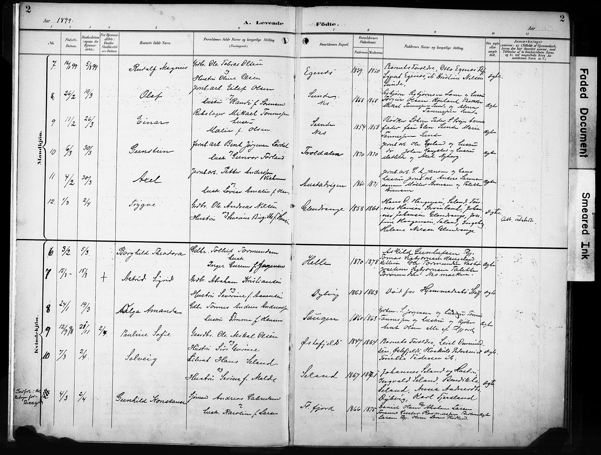 Flekkefjord sokneprestkontor, AV/SAK-1111-0012/F/Fa/Fac/L0009: Parish register (official) no. A 9, 1899-1909, p. 2