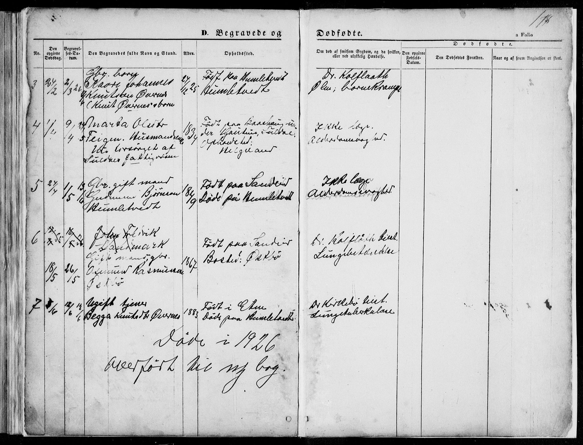 Vikedal sokneprestkontor, SAST/A-101840/01/V: Parish register (copy) no. B 10, 1864-1926, p. 178