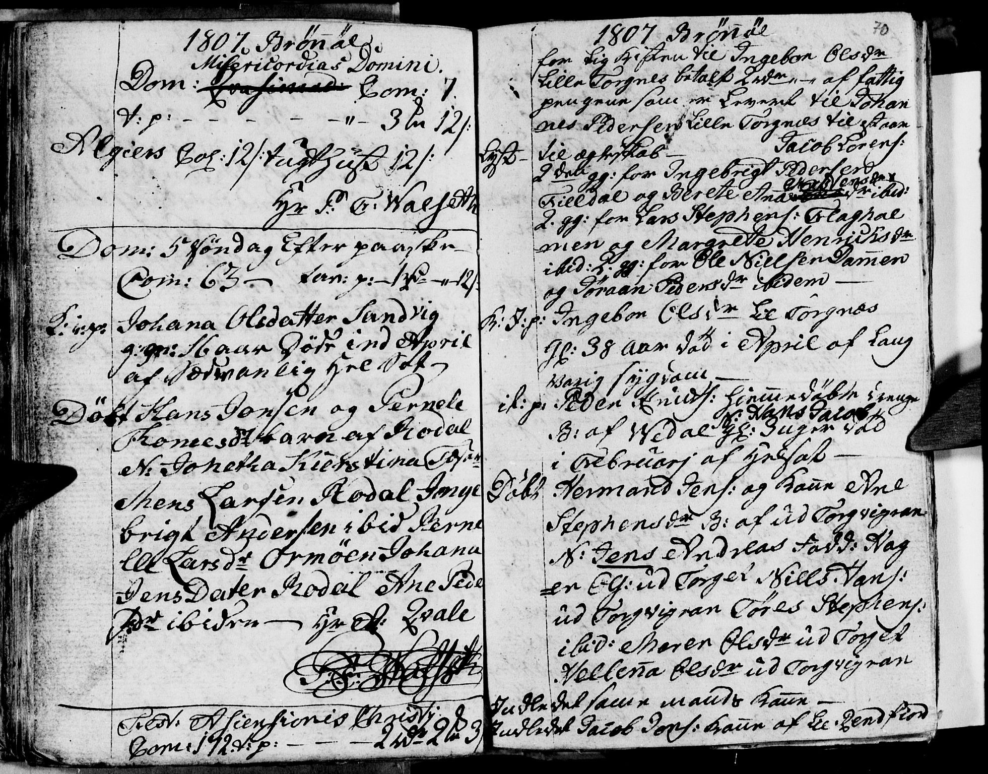 Ministerialprotokoller, klokkerbøker og fødselsregistre - Nordland, AV/SAT-A-1459/813/L0209: Parish register (copy) no. 813C01, 1803-1821, p. 70