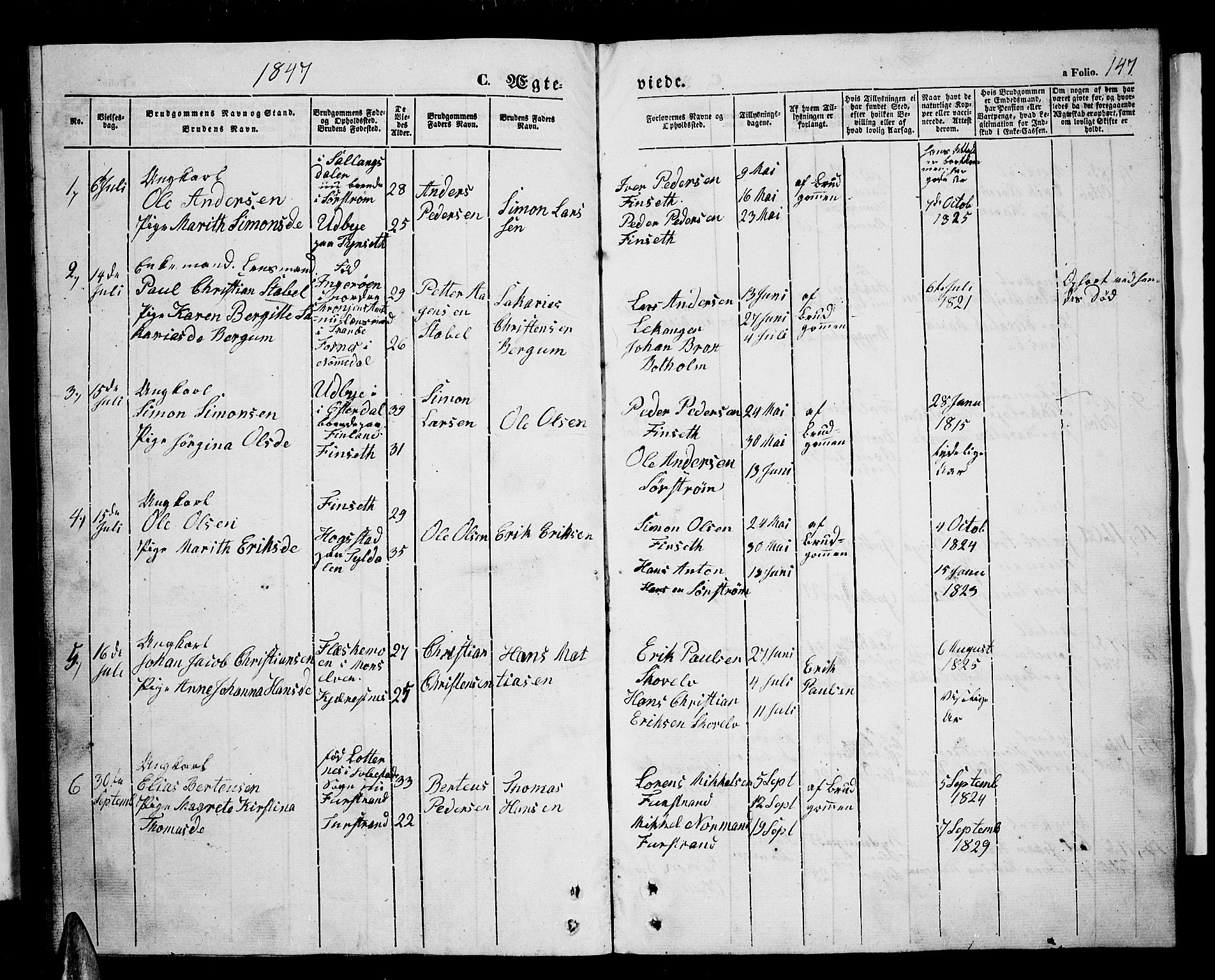 Tranøy sokneprestkontor, SATØ/S-1313/I/Ia/Iab/L0002klokker: Parish register (copy) no. 2, 1847-1860, p. 147