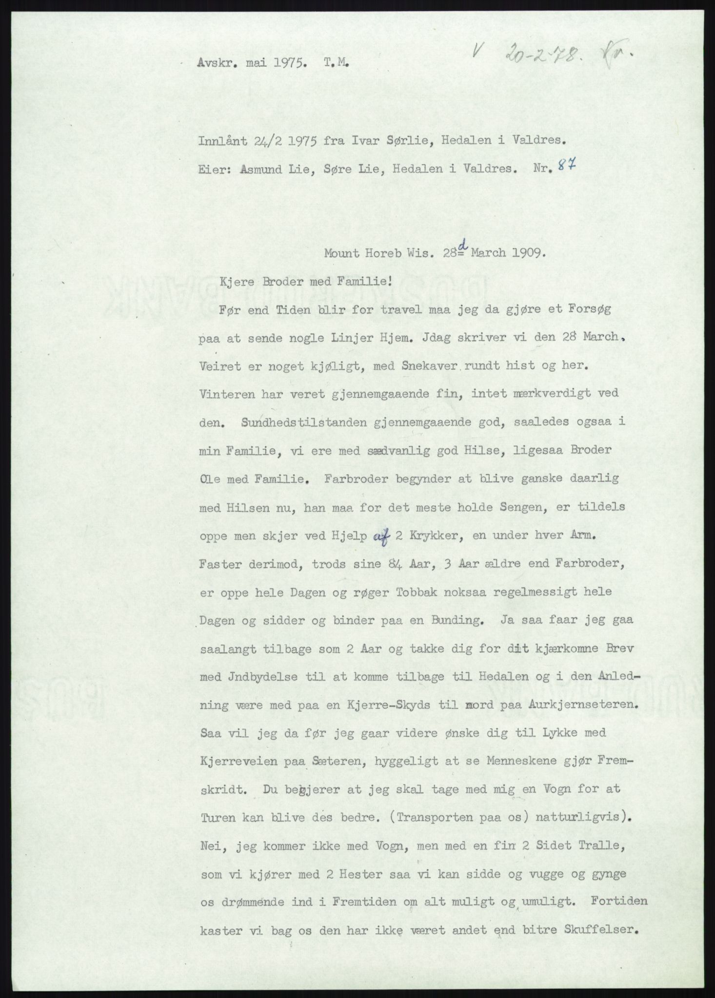 Samlinger til kildeutgivelse, Amerikabrevene, AV/RA-EA-4057/F/L0013: Innlån fra Oppland: Lie (brevnr 79-115) - Nordrum, 1838-1914, p. 113