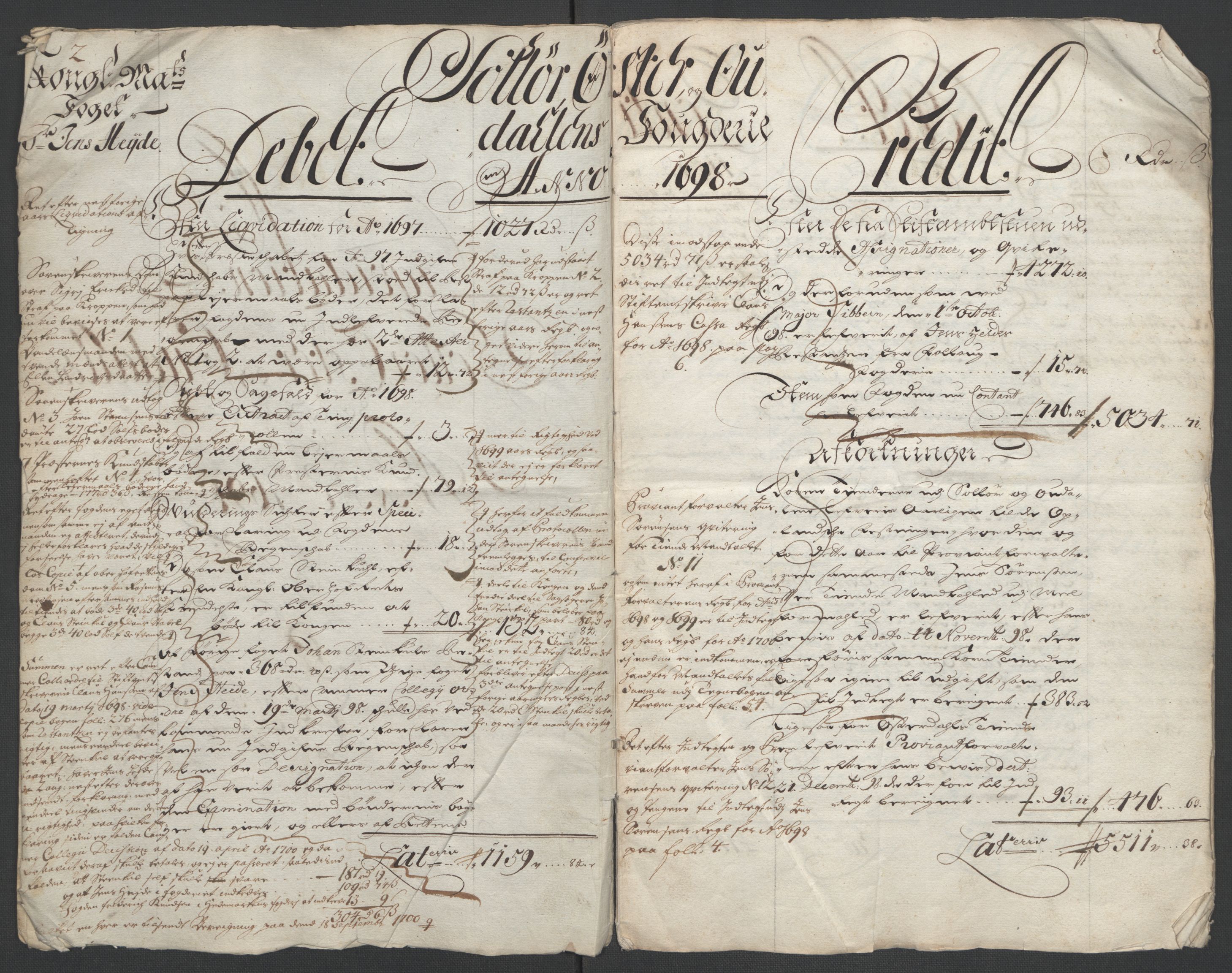 Rentekammeret inntil 1814, Reviderte regnskaper, Fogderegnskap, AV/RA-EA-4092/R13/L0836: Fogderegnskap Solør, Odal og Østerdal, 1698, p. 12