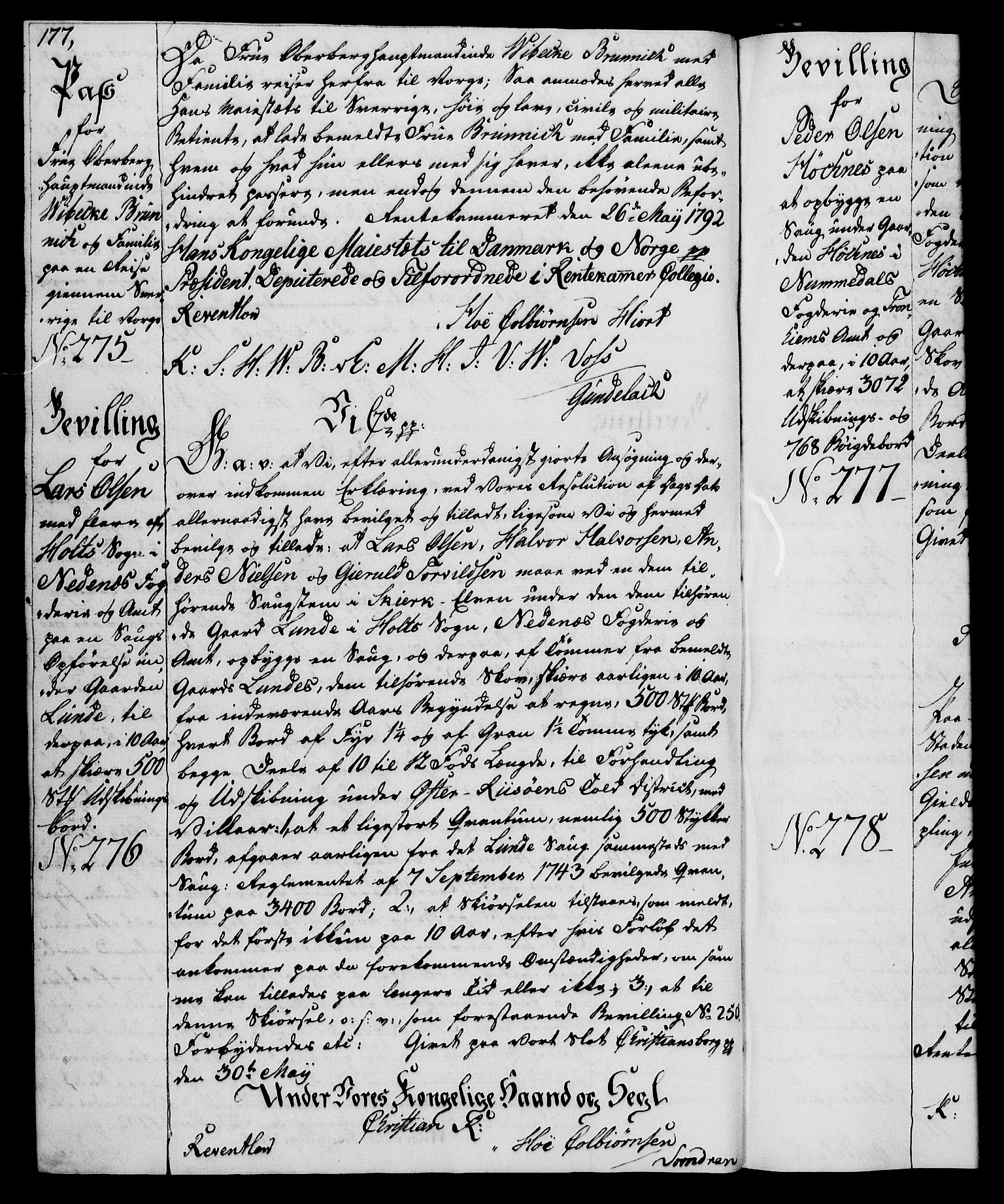 Rentekammeret, Kammerkanselliet, AV/RA-EA-3111/G/Gg/Gga/L0015: Norsk ekspedisjonsprotokoll med register (merket RK 53.15), 1790-1791, p. 177