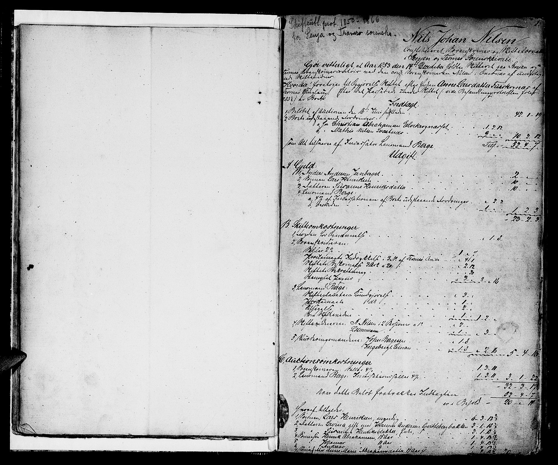 Tromsø sorenskriveri 1855-, SATØ/S-0050/H/Hg/L0313: Skifteutlodningsprotokoller - med registre, 1853-1866, p. 0b-1a
