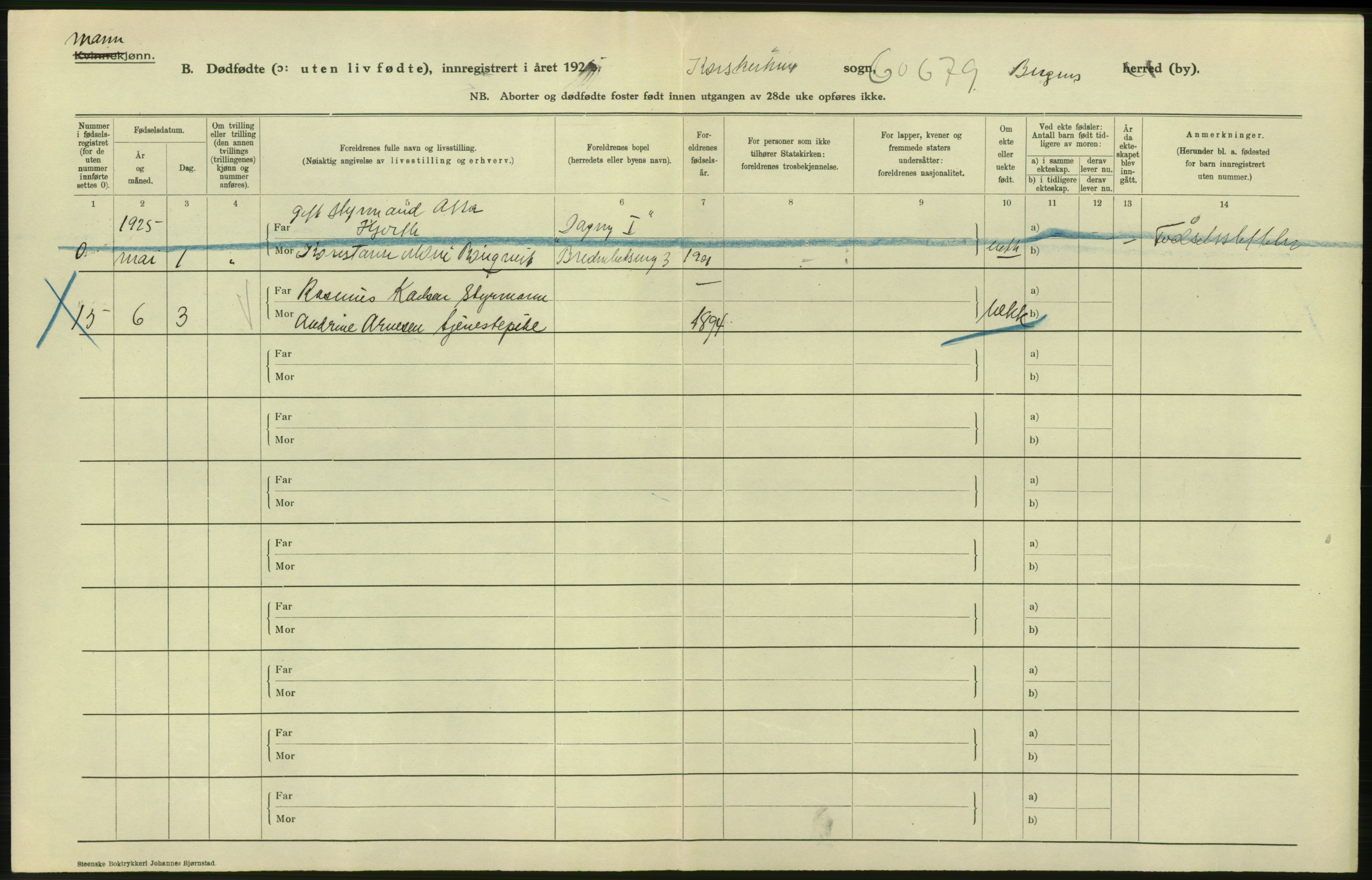 Statistisk sentralbyrå, Sosiodemografiske emner, Befolkning, AV/RA-S-2228/D/Df/Dfc/Dfce/L0028: Bergen: Levendefødte menn og kvinner, dødfødte., 1925, p. 700