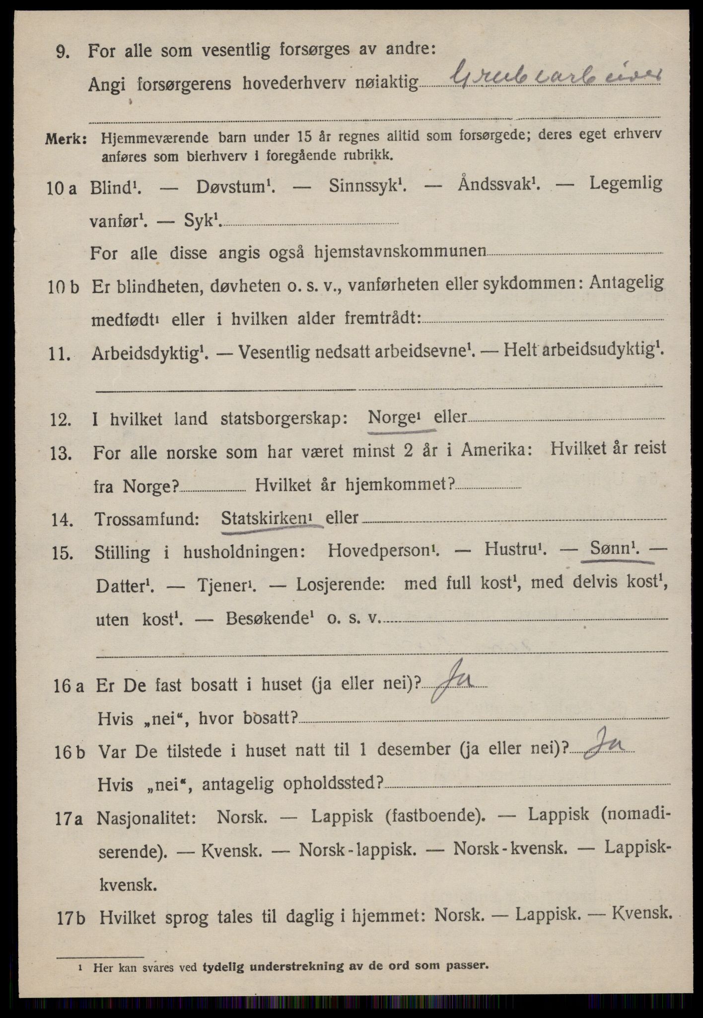 SAT, 1920 census for Ålen, 1920, p. 5167