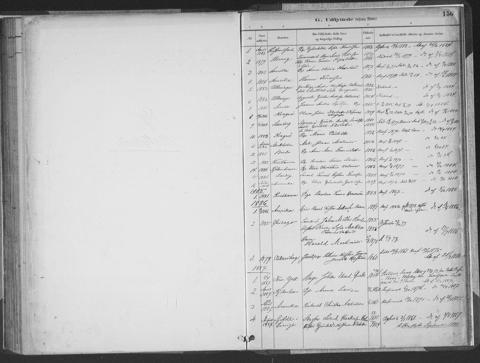 Vestre Moland sokneprestkontor, SAK/1111-0046/F/Fa/Faa/L0001: Parish register (official) no. A 1, 1884-1899, p. 156
