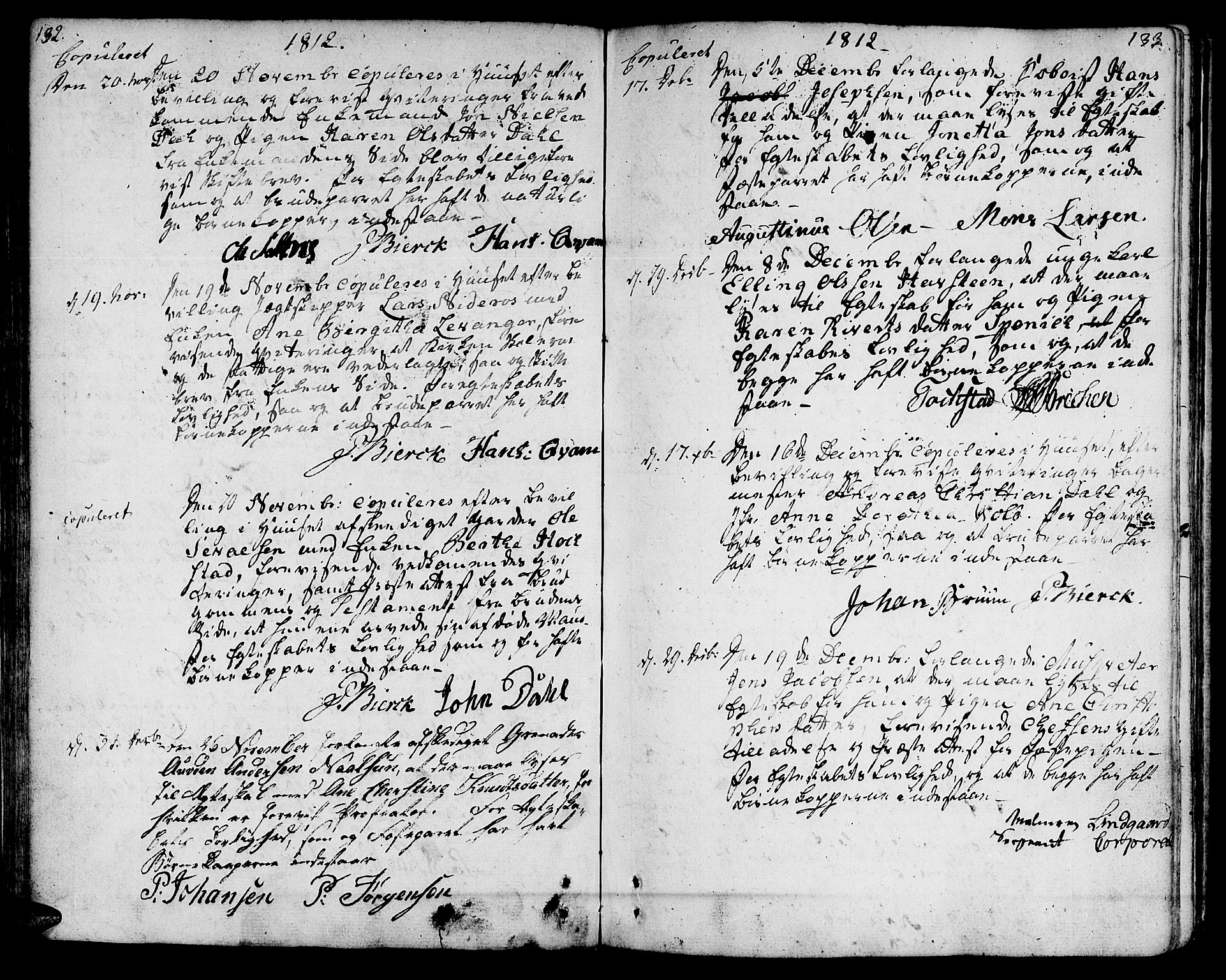 Ministerialprotokoller, klokkerbøker og fødselsregistre - Sør-Trøndelag, AV/SAT-A-1456/601/L0042: Parish register (official) no. 601A10, 1802-1830, p. 132-133