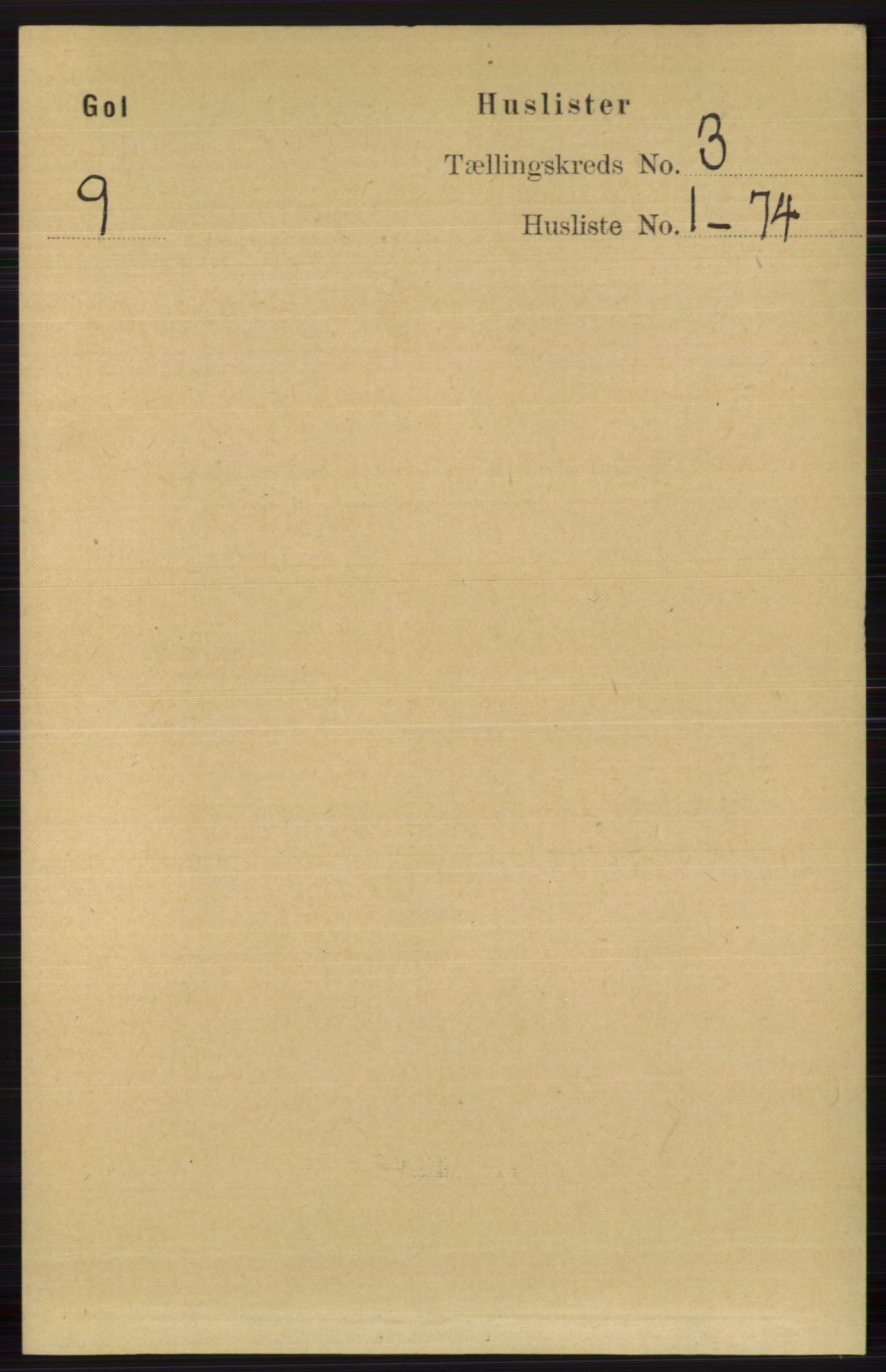 RA, 1891 census for 0617 Gol og Hemsedal, 1891, p. 1194