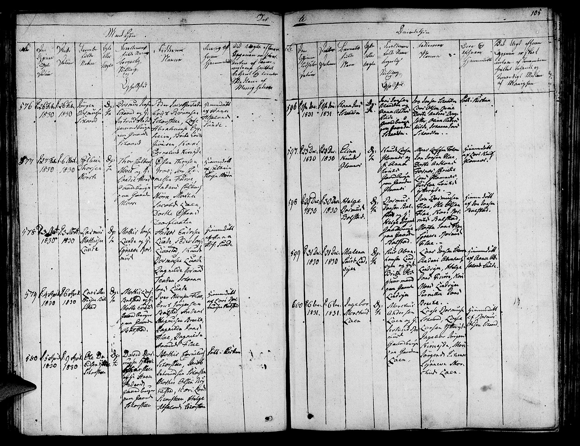 Innvik sokneprestembete, AV/SAB-A-80501: Parish register (official) no. A 3, 1820-1832, p. 105