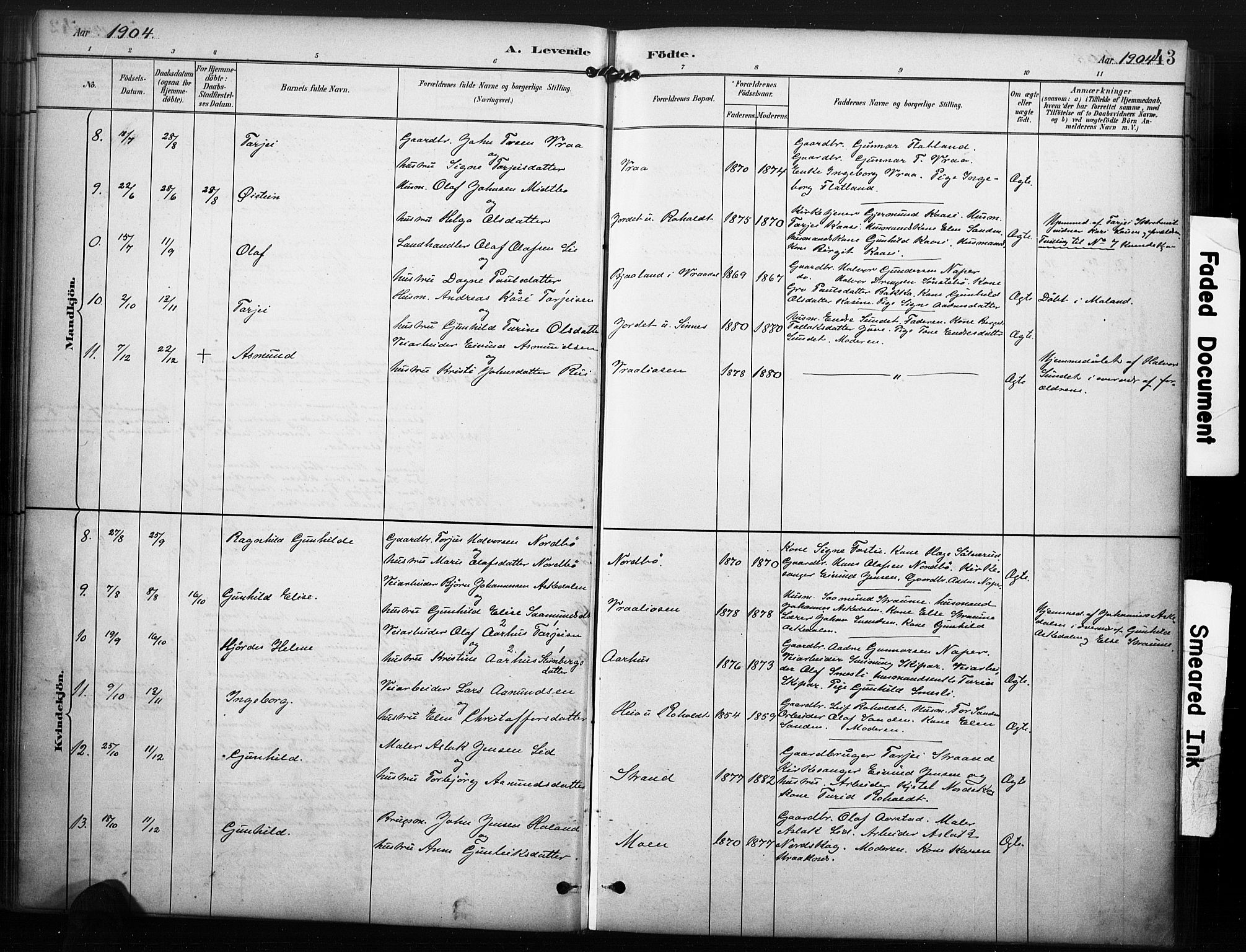 Kviteseid kirkebøker, SAKO/A-276/F/Fc/L0002: Parish register (official) no. III 2, 1882-1908, p. 43