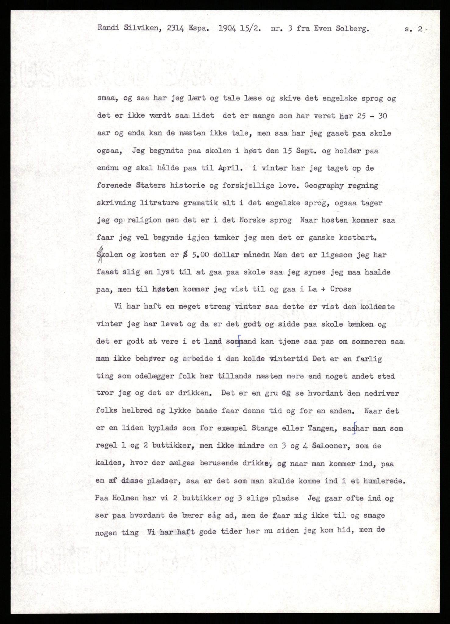 Samlinger til kildeutgivelse, Amerikabrevene, AV/RA-EA-4057/F/L0009: Innlån fra Hedmark: Statsarkivet i Hamar - Wærenskjold, 1838-1914, p. 191