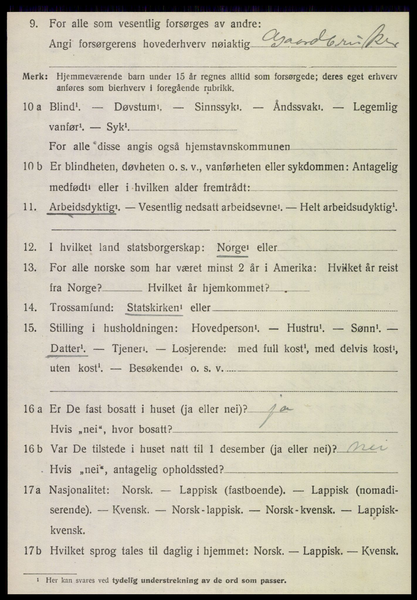 SAT, 1920 census for Otterøy, 1920, p. 1442