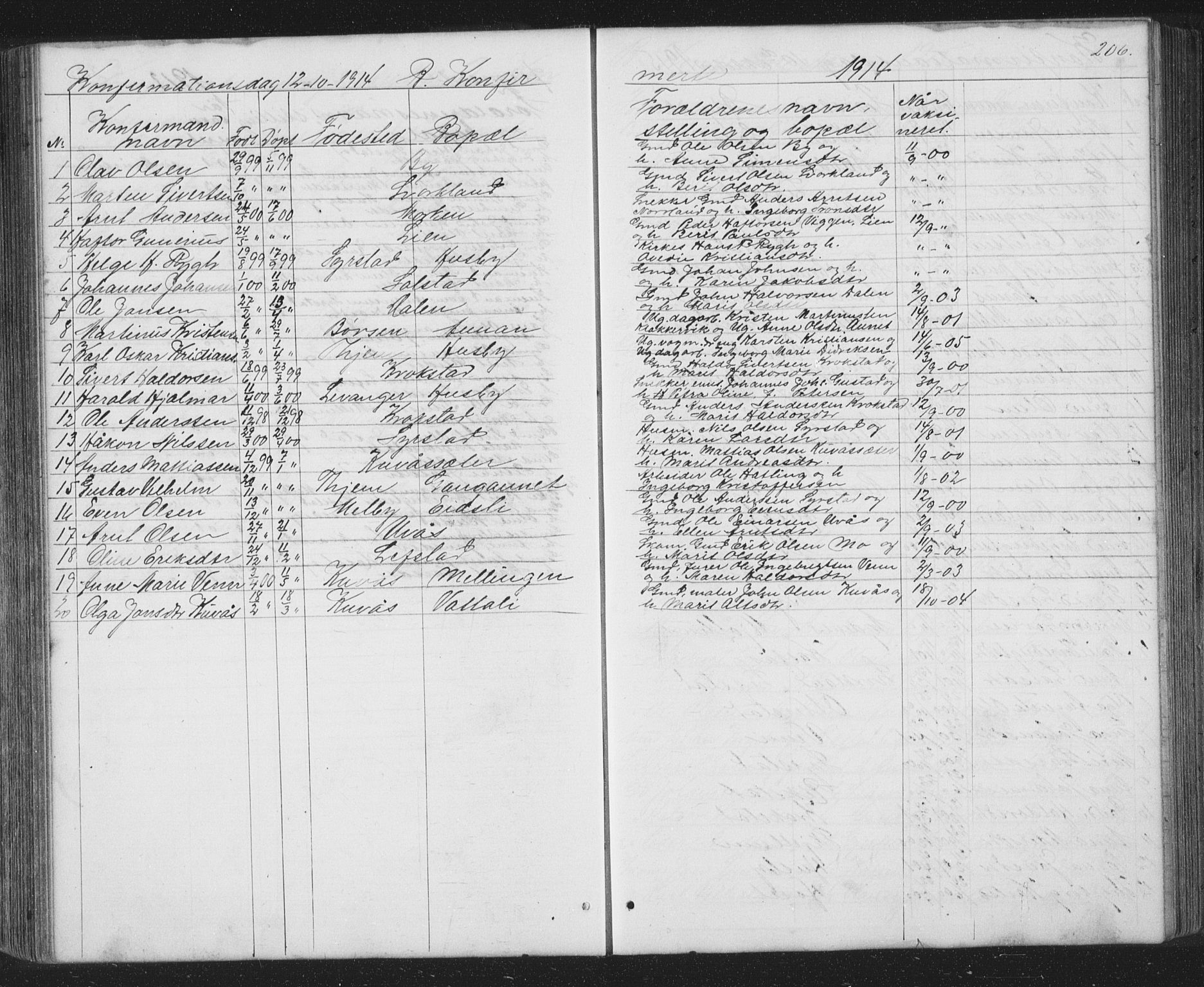 Ministerialprotokoller, klokkerbøker og fødselsregistre - Sør-Trøndelag, SAT/A-1456/667/L0798: Parish register (copy) no. 667C03, 1867-1929, p. 206