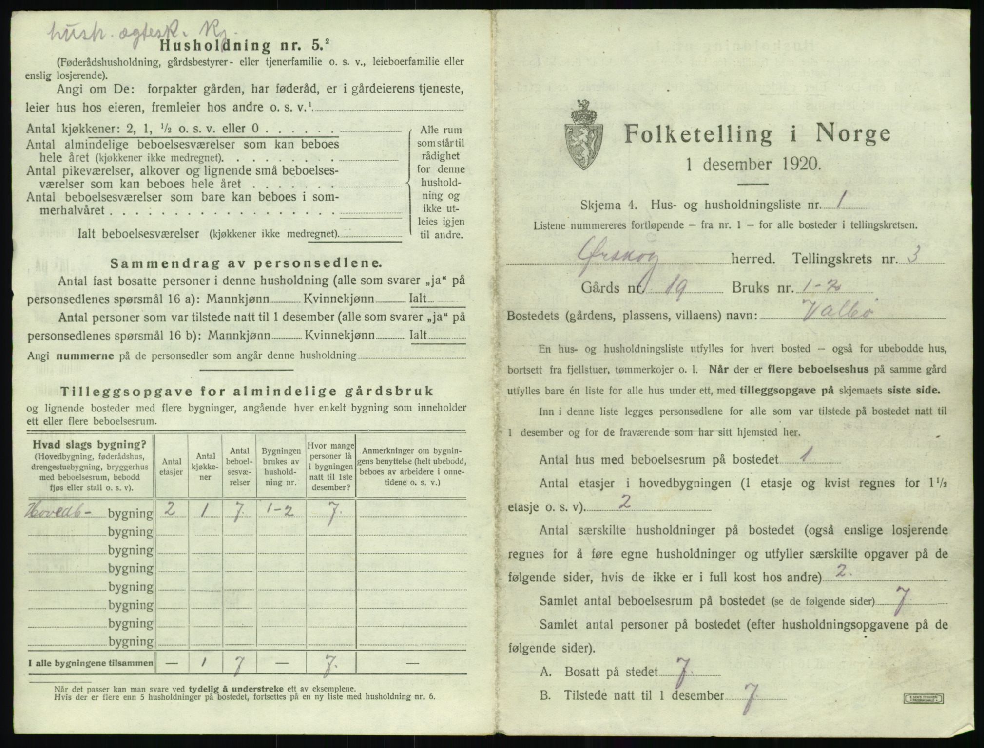 SAT, 1920 census for Ørskog, 1920, p. 206