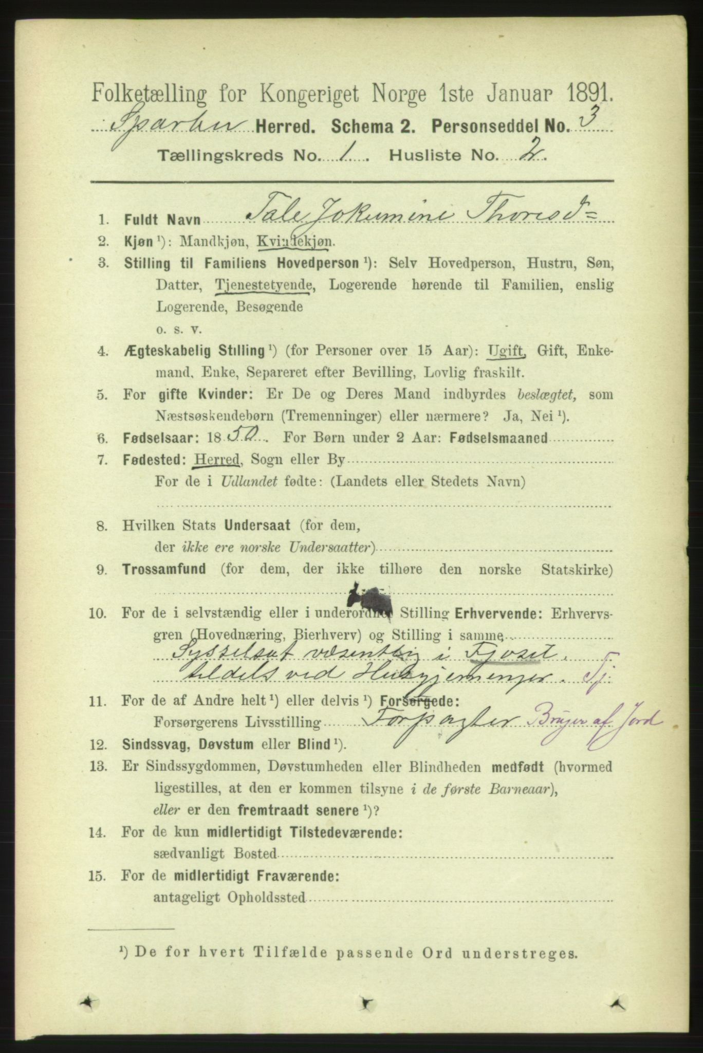 RA, 1891 census for 1731 Sparbu, 1891, p. 130