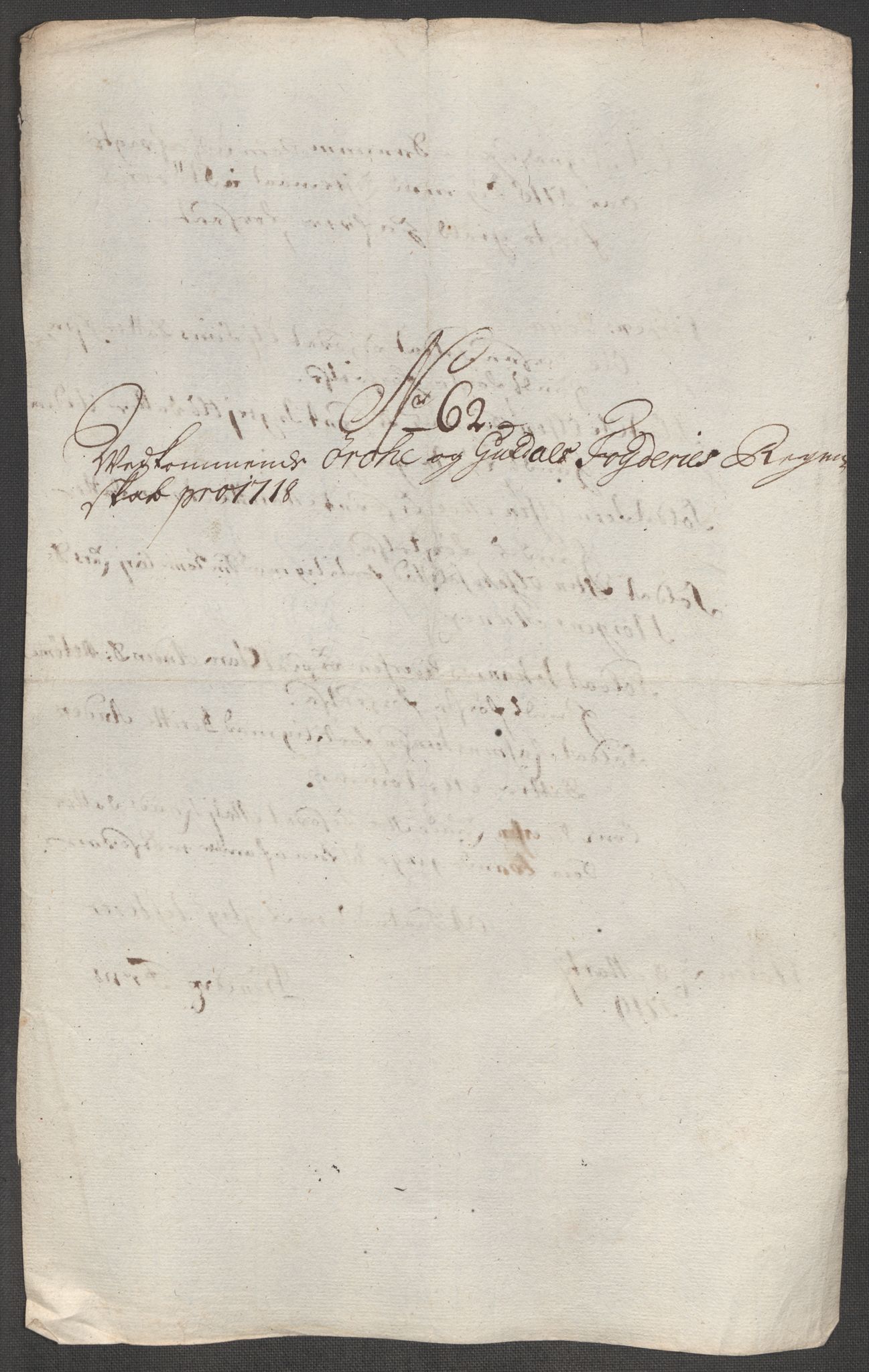 Rentekammeret inntil 1814, Reviderte regnskaper, Fogderegnskap, AV/RA-EA-4092/R60/L3972: Fogderegnskap Orkdal og Gauldal, 1718, p. 130