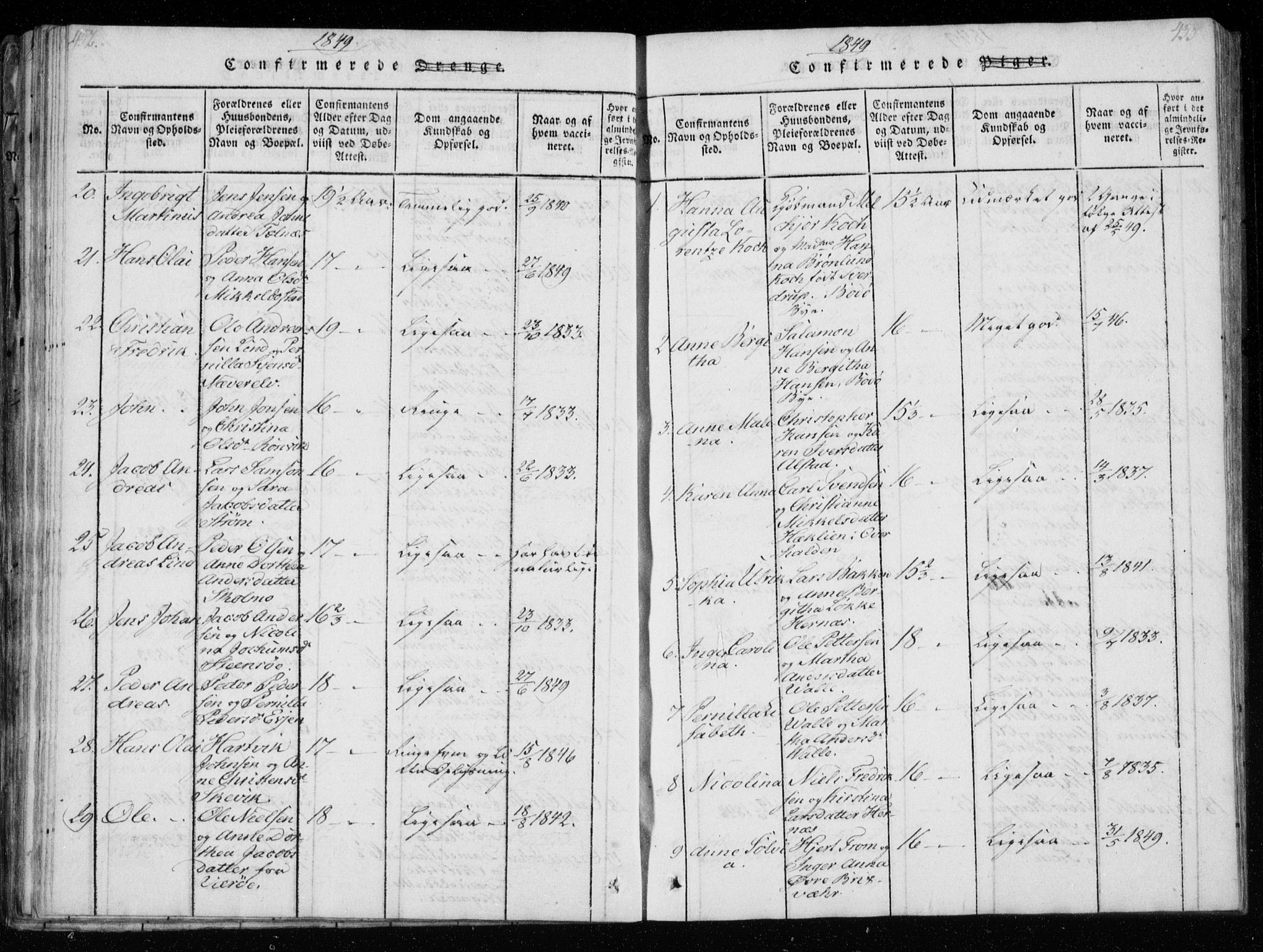 Ministerialprotokoller, klokkerbøker og fødselsregistre - Nordland, SAT/A-1459/801/L0026: Parish register (copy) no. 801C01, 1820-1855, p. 452-453