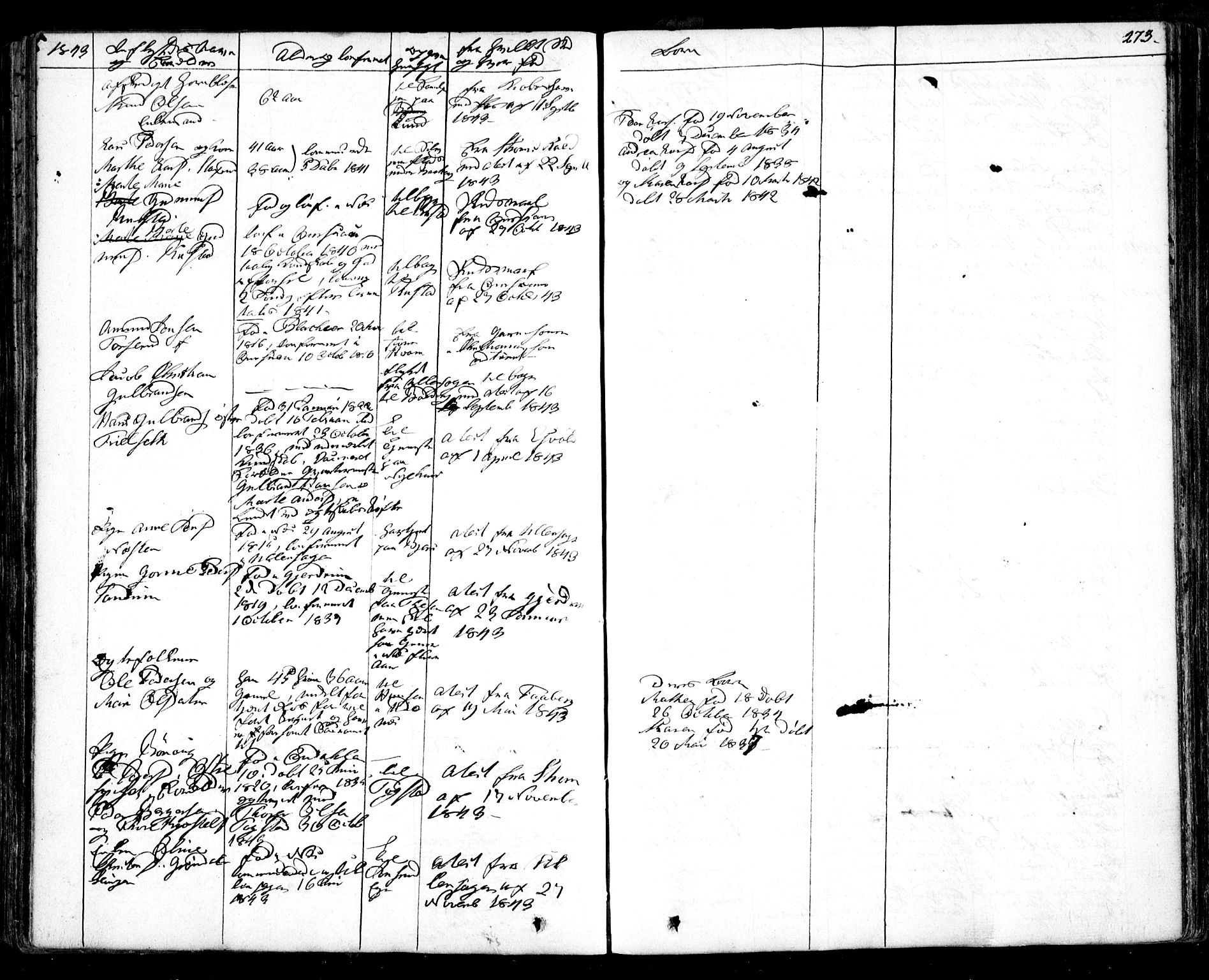 Nes prestekontor Kirkebøker, AV/SAO-A-10410/F/Fa/L0006: Parish register (official) no. I 6, 1833-1845, p. 273