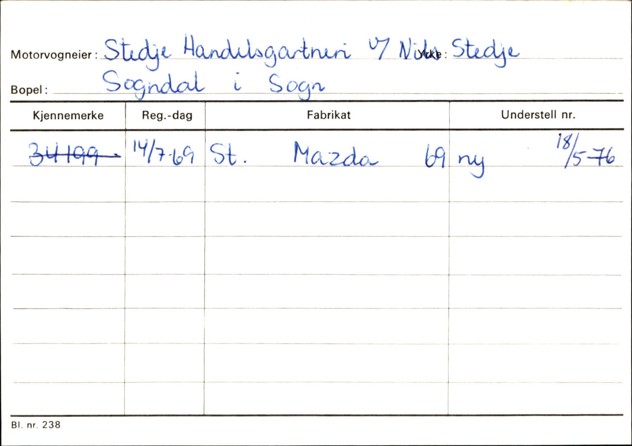 Statens vegvesen, Sogn og Fjordane vegkontor, AV/SAB-A-5301/4/F/L0124: Eigarregister Sogndal A-U, 1945-1975, p. 2423