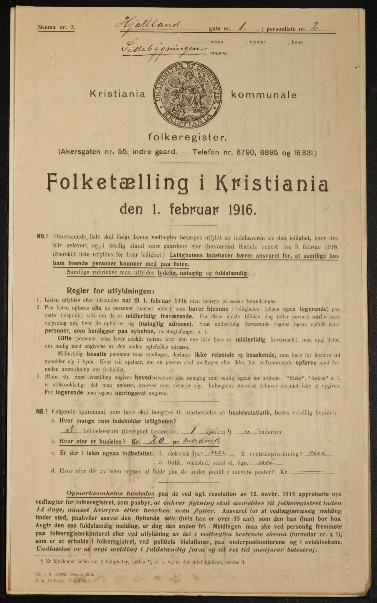 OBA, Municipal Census 1916 for Kristiania, 1916, p. 40779