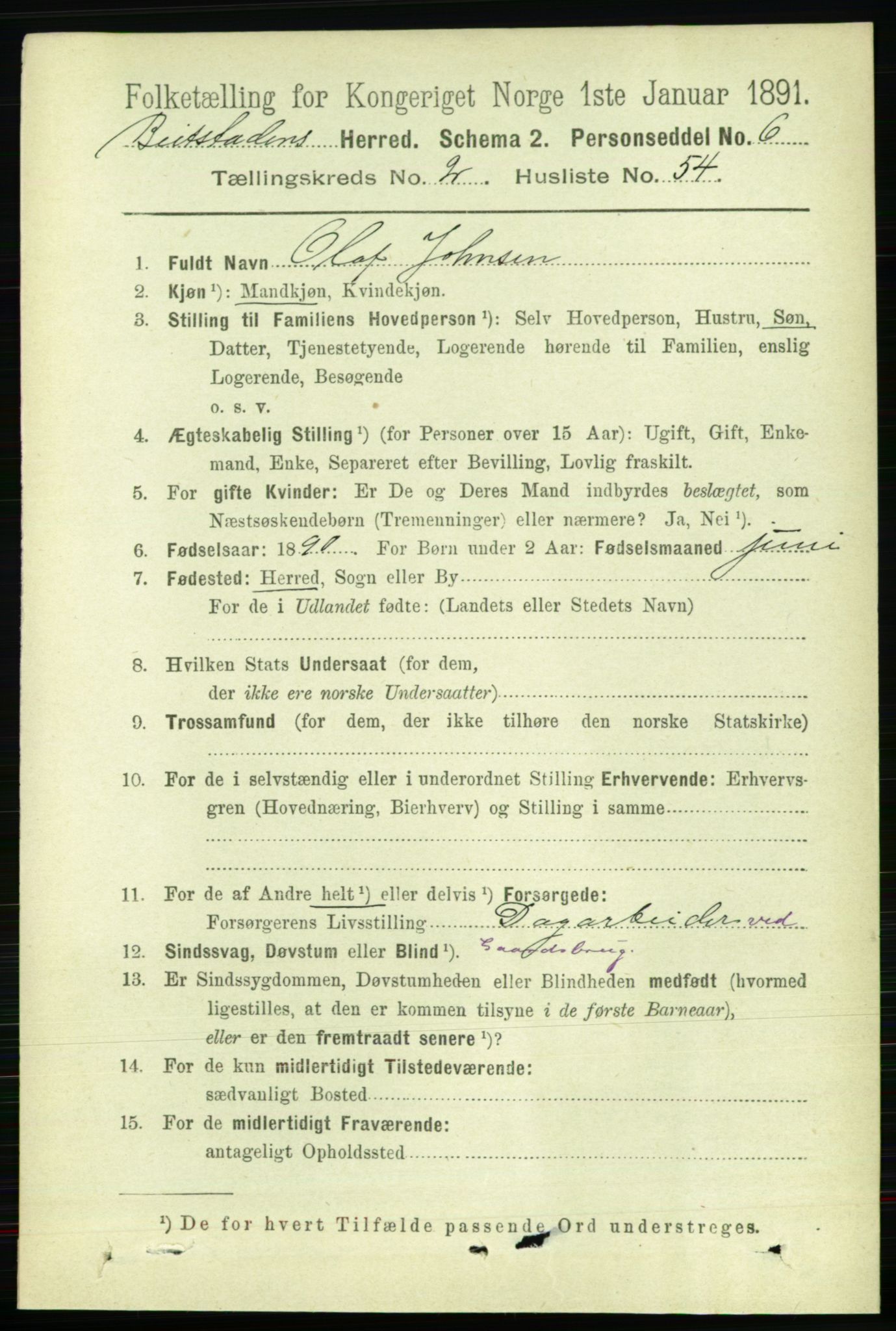 RA, 1891 census for 1727 Beitstad, 1891, p. 676