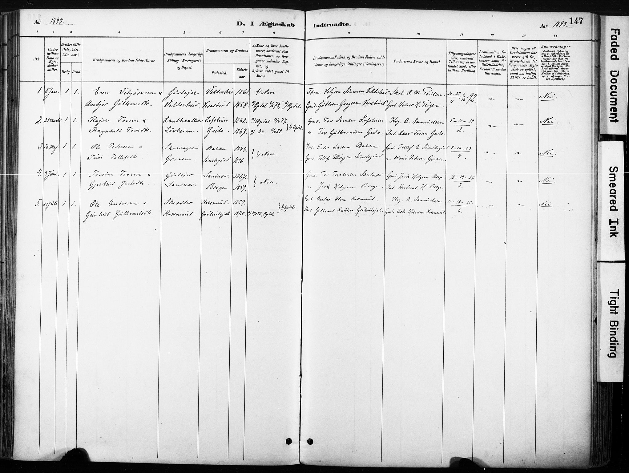 Nore kirkebøker, SAKO/A-238/F/Fb/L0002: Parish register (official) no. II 2, 1886-1906, p. 147