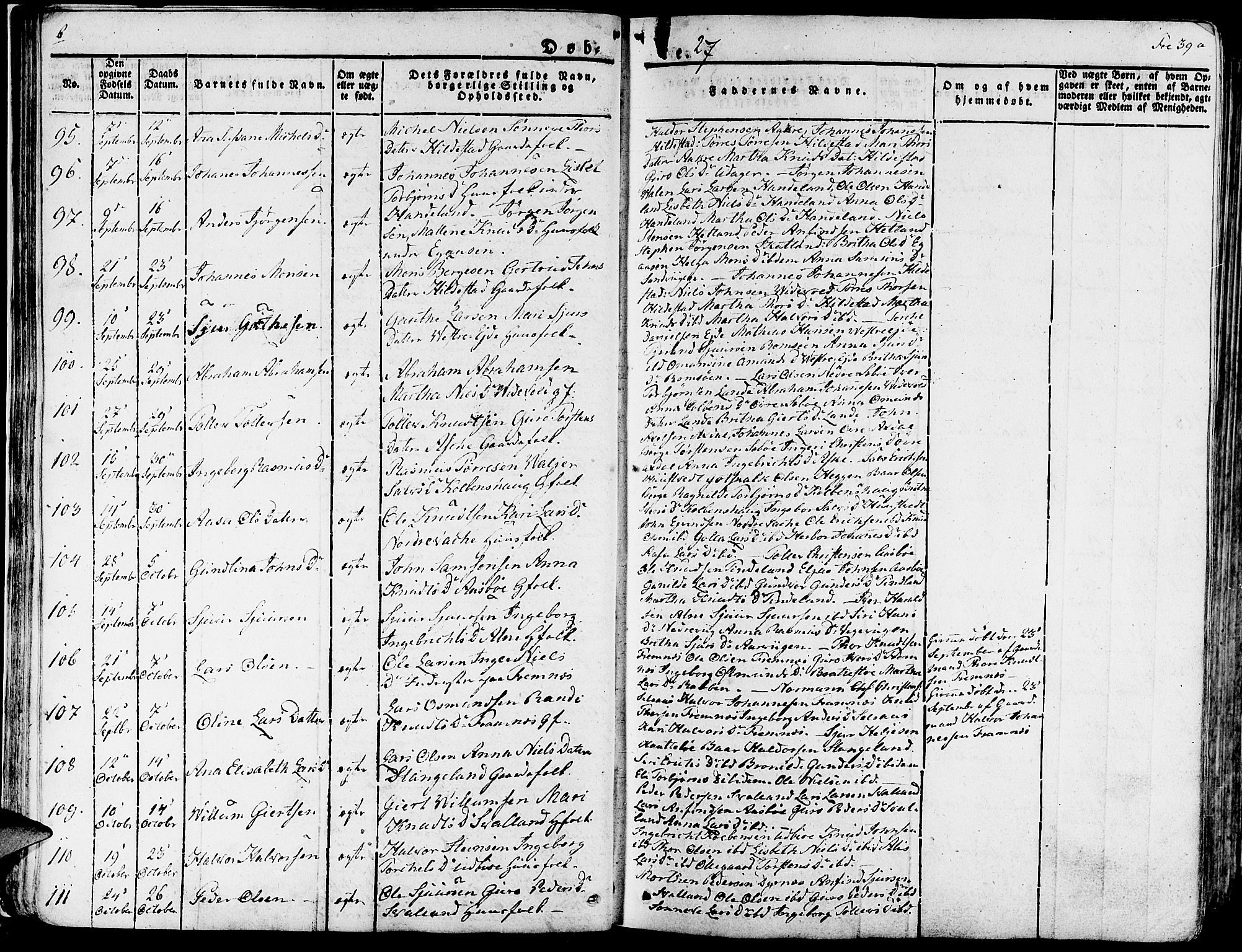 Fjelberg sokneprestembete, AV/SAB-A-75201/H/Haa: Parish register (official) no. A 5, 1822-1834, p. 39