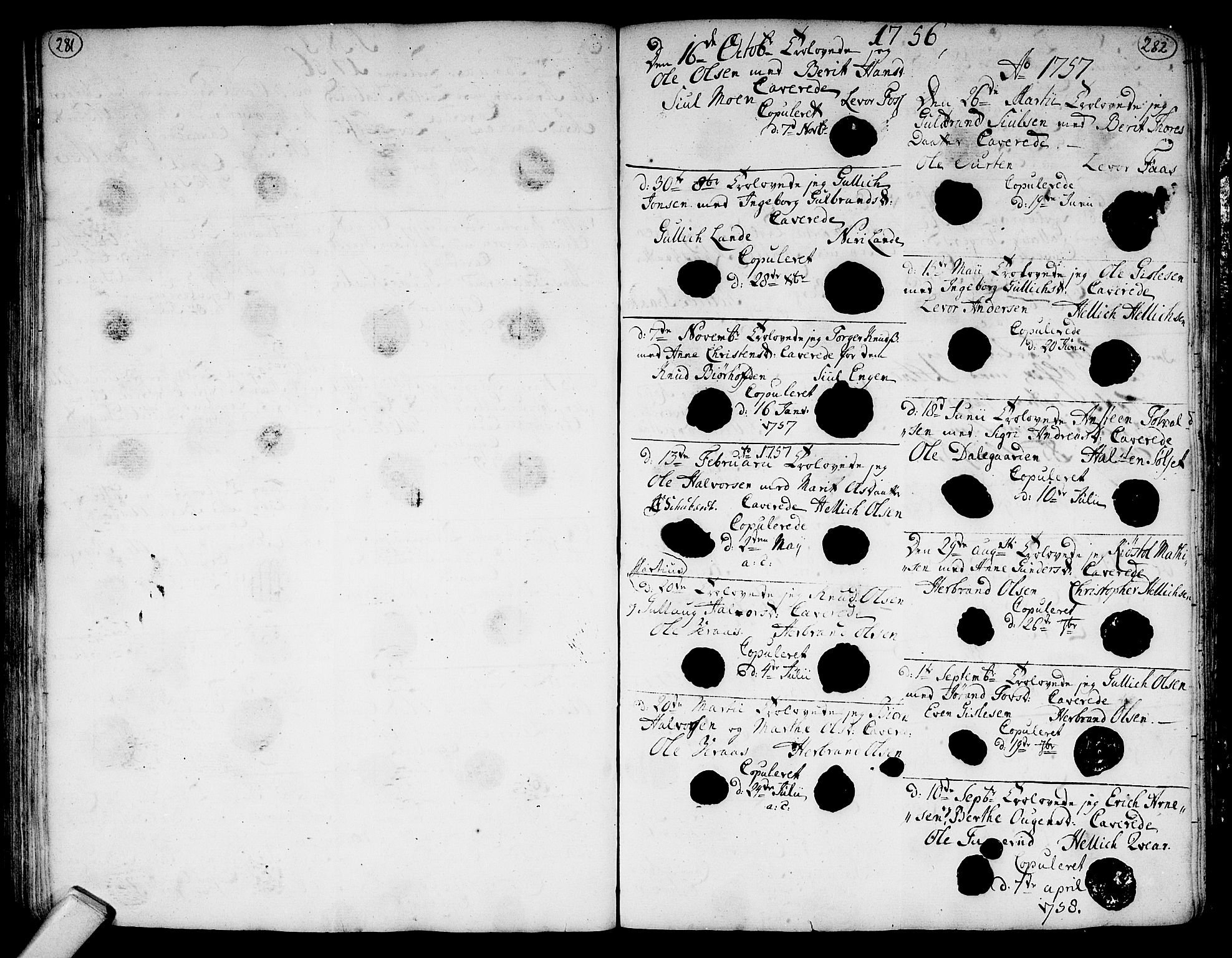 Flesberg kirkebøker, SAKO/A-18/F/Fa/L0003: Parish register (official) no. I 3, 1748-1790, p. 281-282