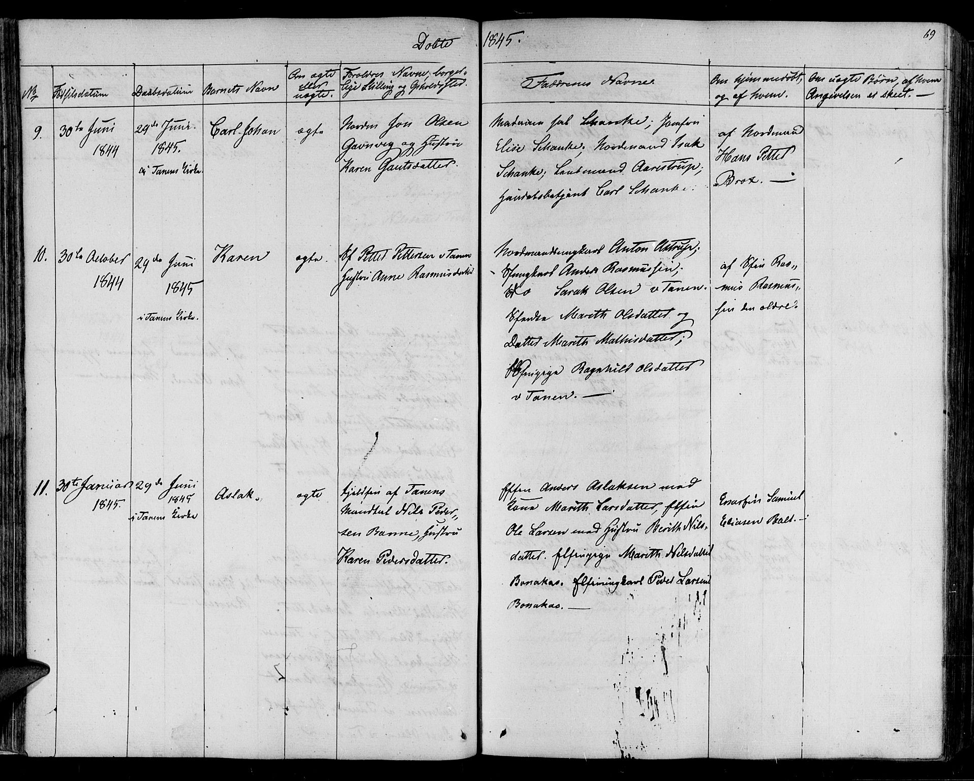 Lebesby sokneprestkontor, AV/SATØ-S-1353/H/Ha/L0003kirke: Parish register (official) no. 3, 1833-1852, p. 69