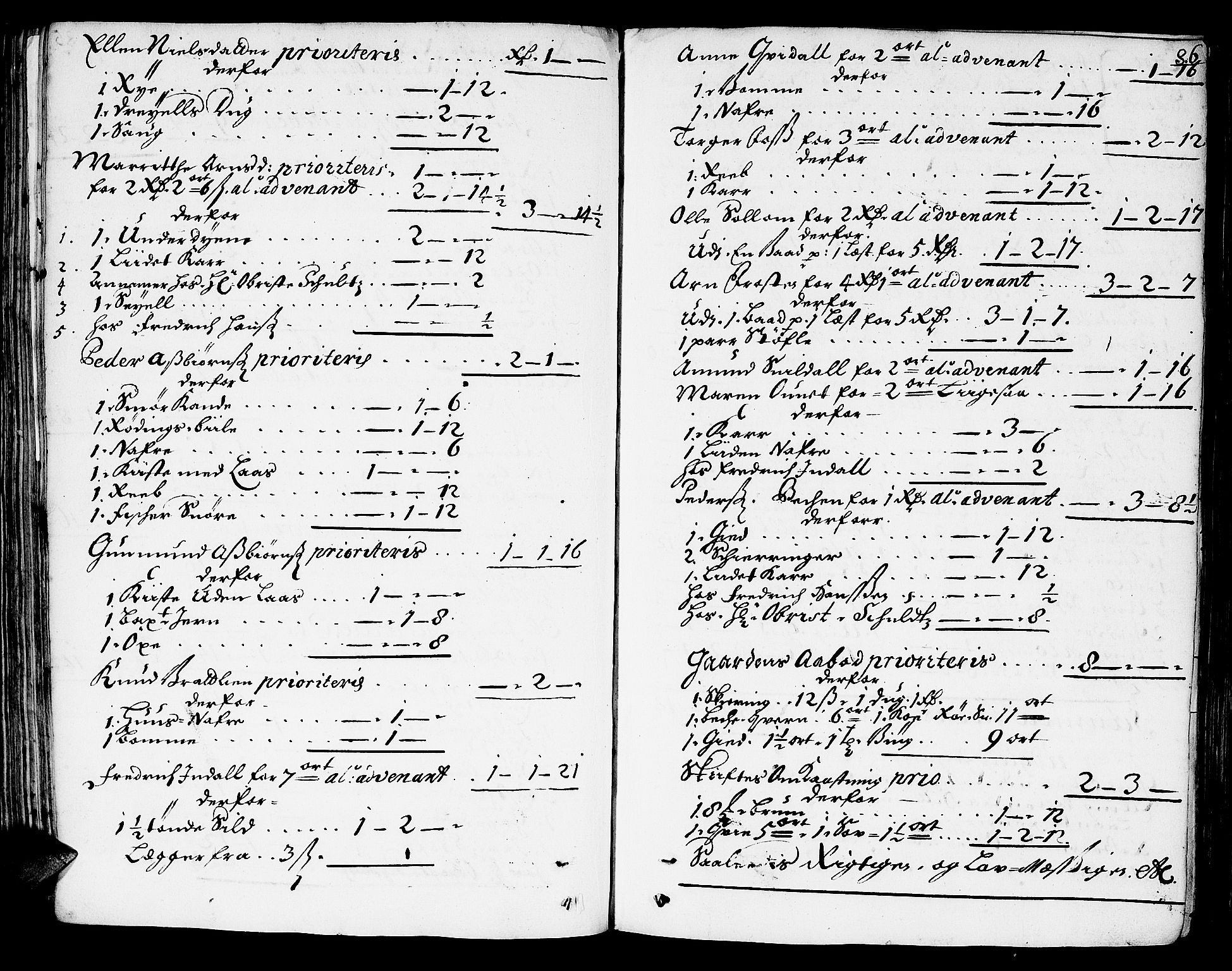 Fosen sorenskriveri, AV/SAT-A-1107/1/3/3A/L0003: Skifteprotokoll, 1696-1709, p. 86