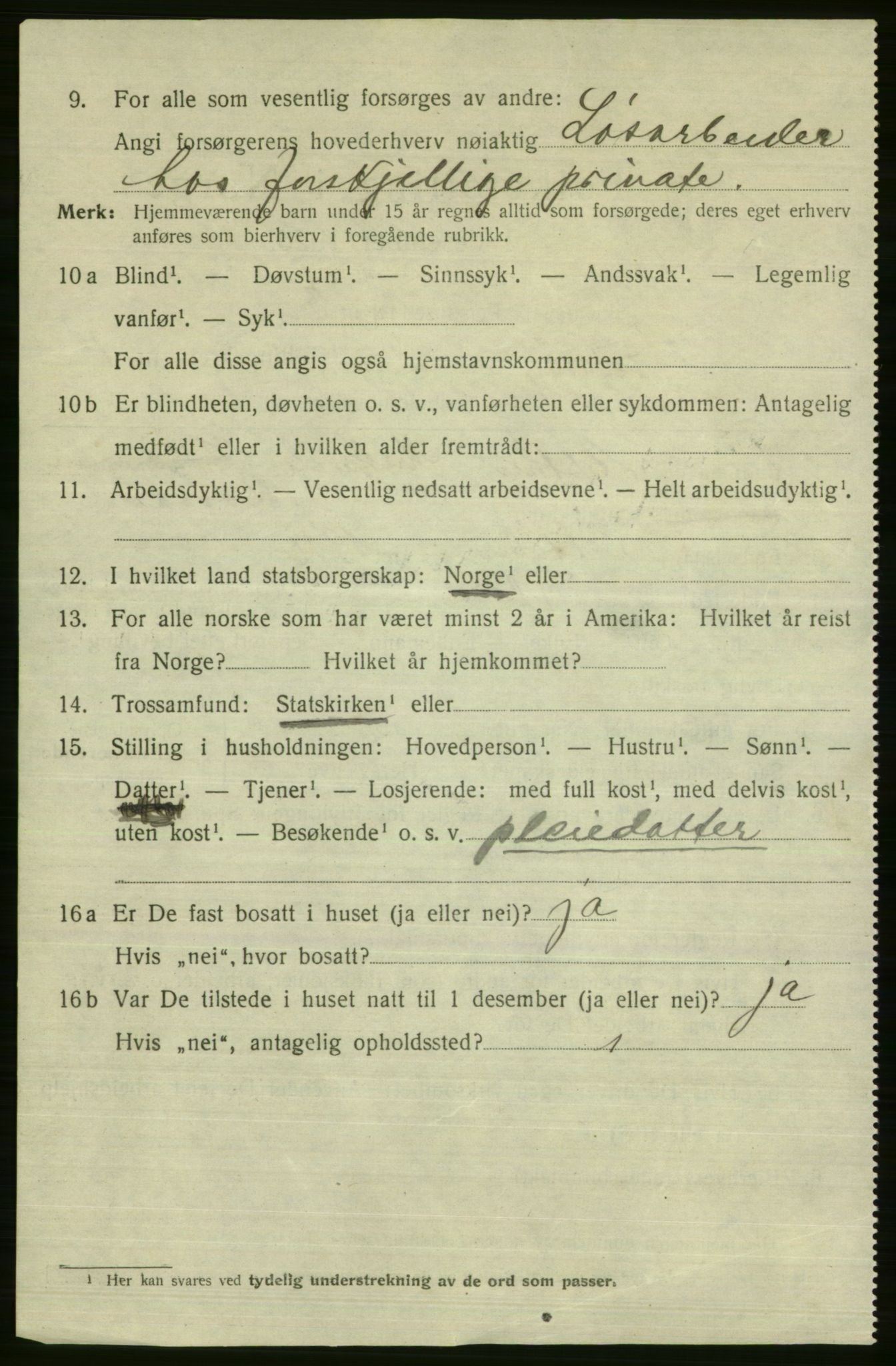 SAB, 1920 census for Florø, 1920, p. 1069