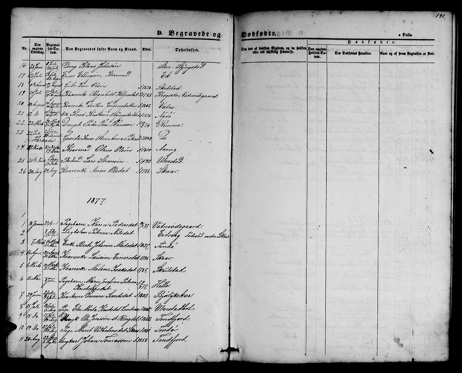 Ministerialprotokoller, klokkerbøker og fødselsregistre - Møre og Romsdal, AV/SAT-A-1454/525/L0375: Parish register (copy) no. 525C01, 1865-1879, p. 141