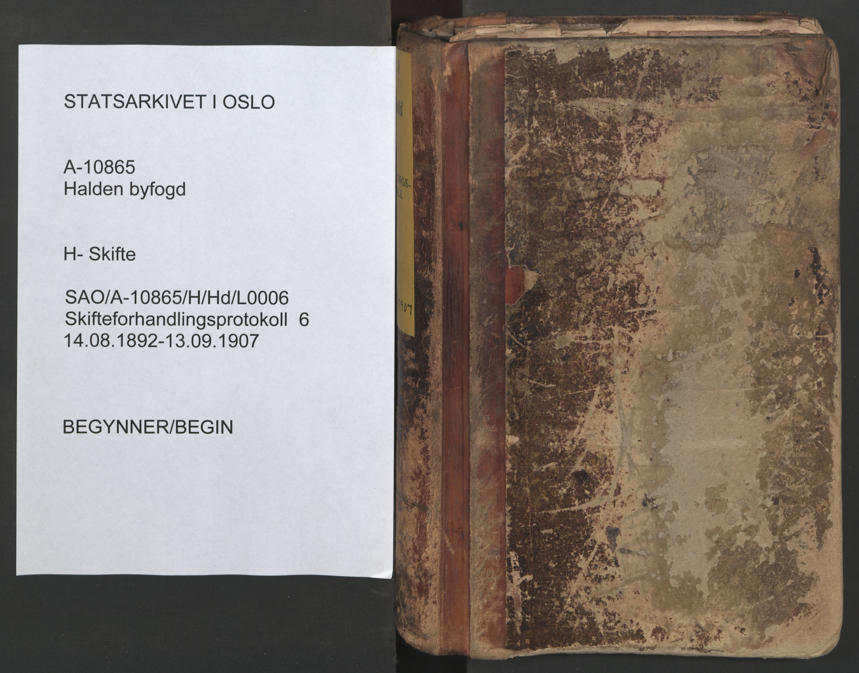 Halden byfogd, SAO/A-10865/H/Hd/L0006: Skifteforhandlingsprotokoll, 1892-1907