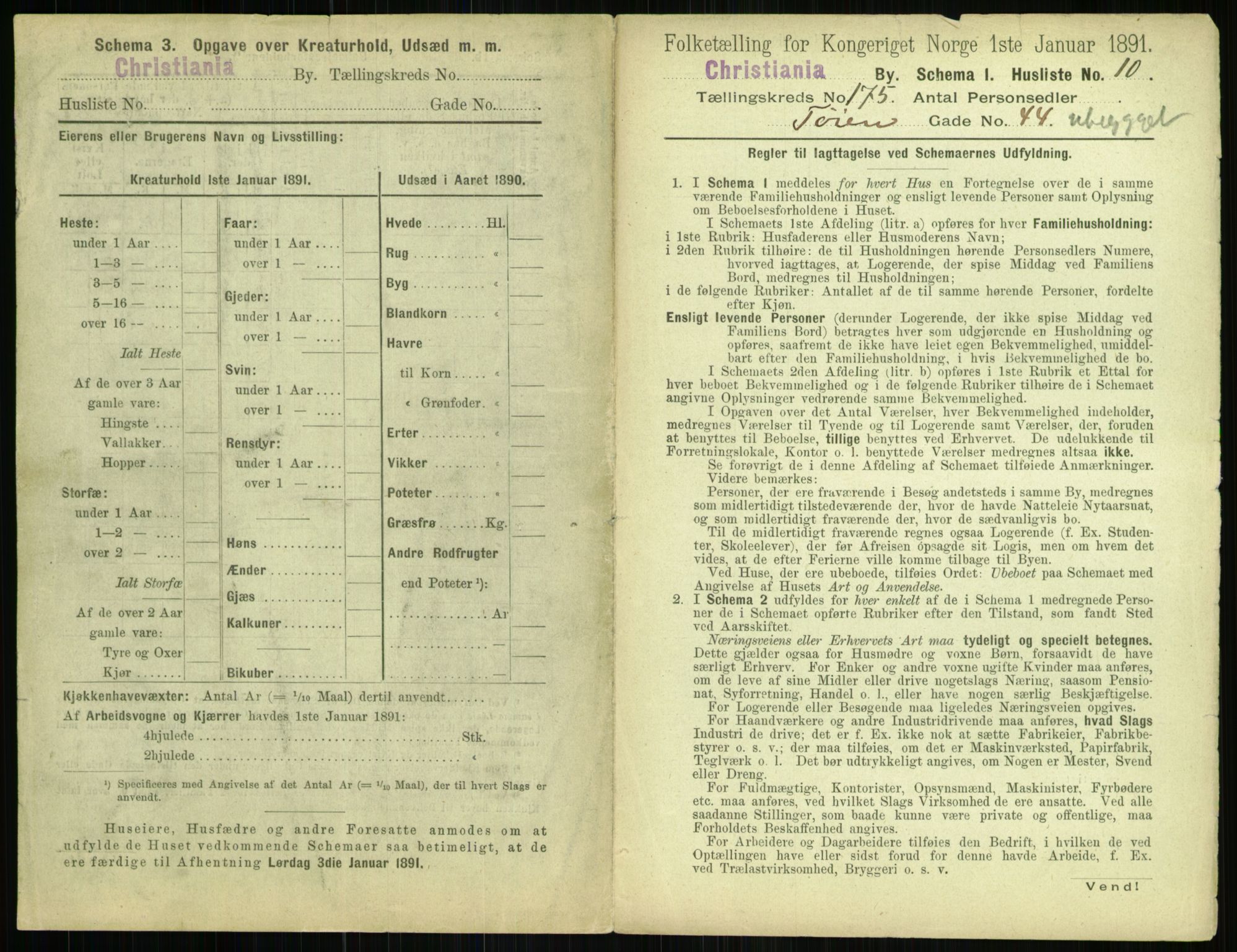 RA, 1891 census for 0301 Kristiania, 1891, p. 104745