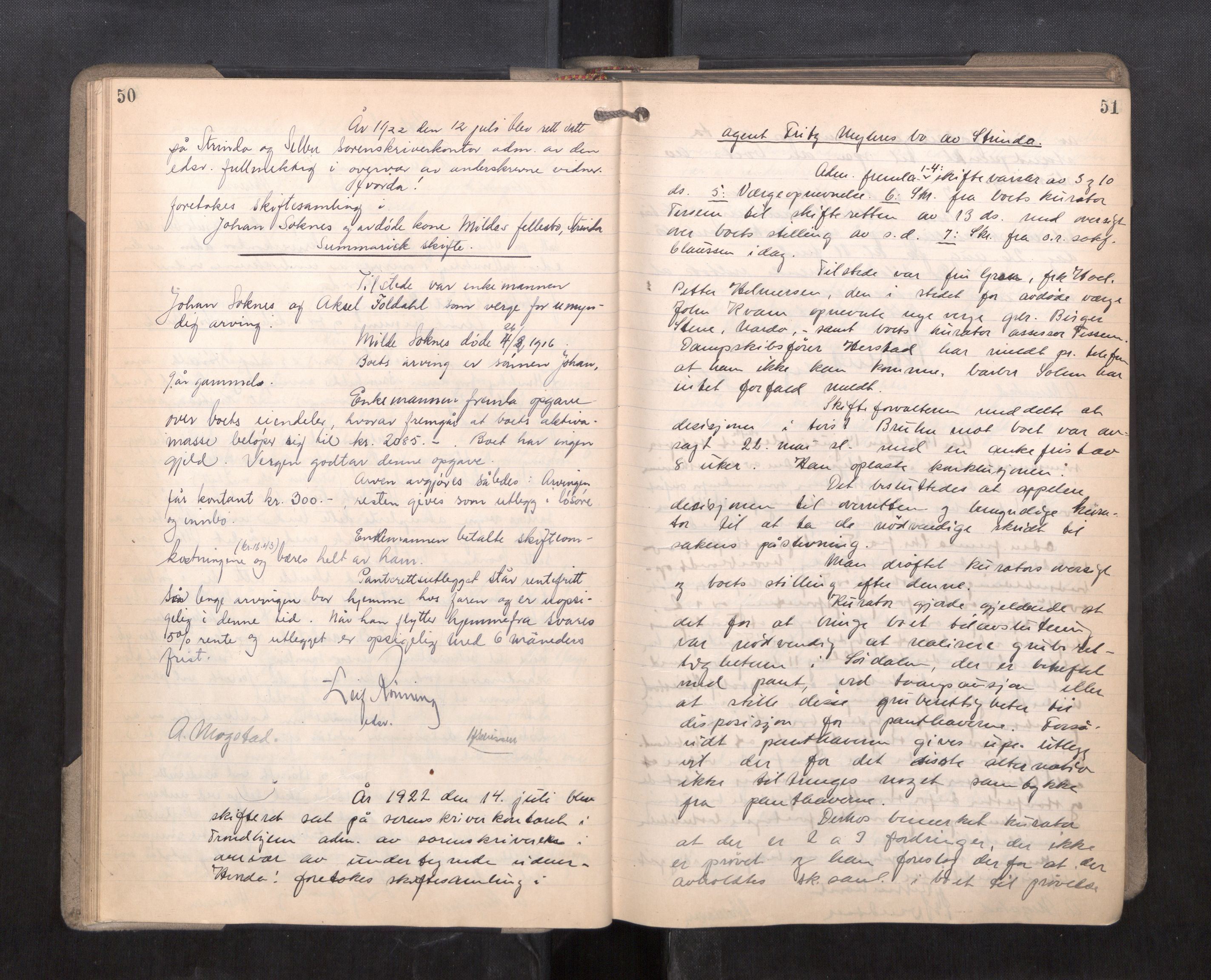 Strinda og Selbu sorenskriveri, AV/SAT-A-0015/3/3B/L0014: Skifteforhandlingsprot. 14, 1922-1924, p. 50-51
