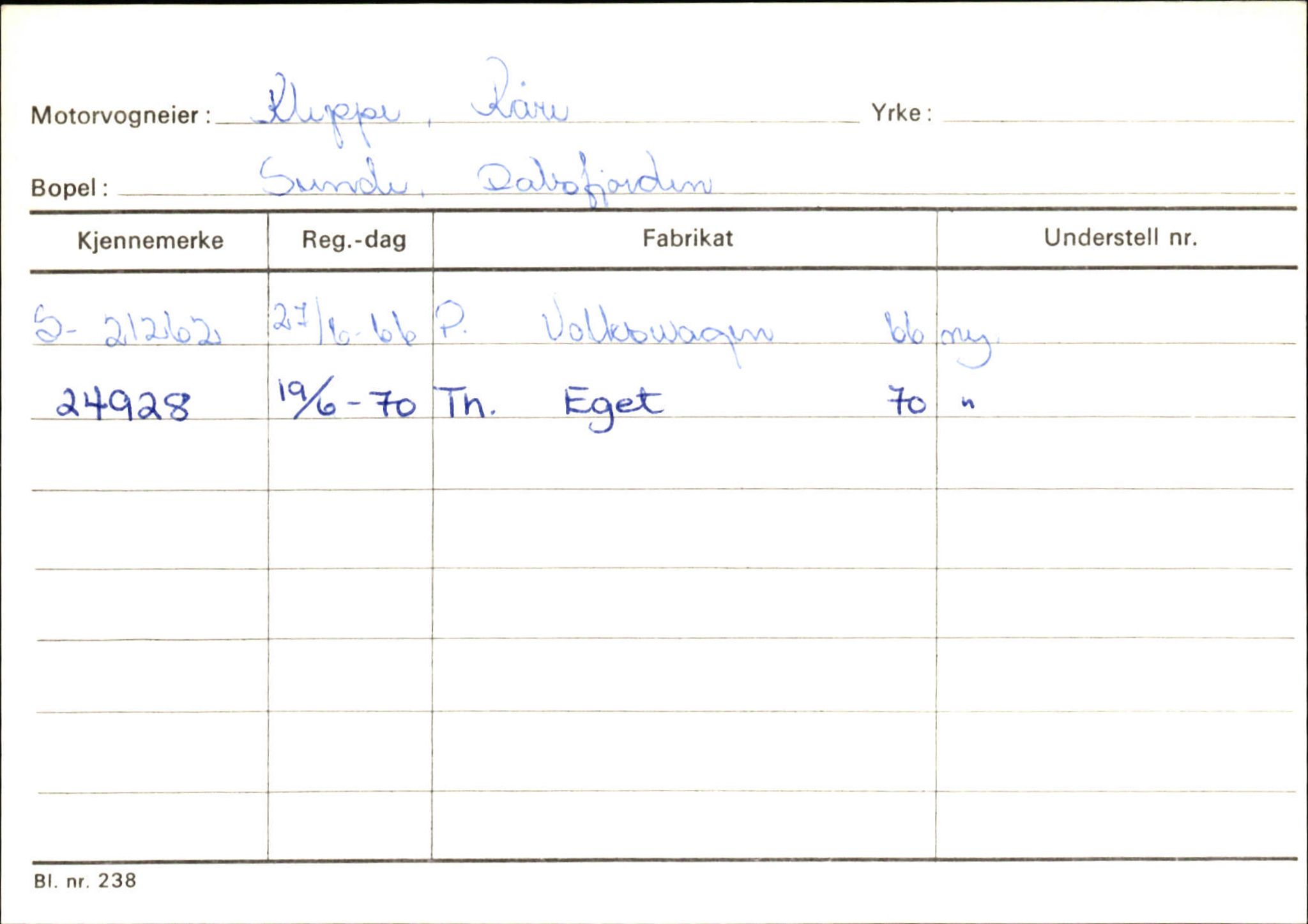 Statens vegvesen, Sogn og Fjordane vegkontor, AV/SAB-A-5301/4/F/L0125: Eigarregister Sogndal V-Å. Aurland A-Å. Fjaler A-N, 1945-1975, p. 2309