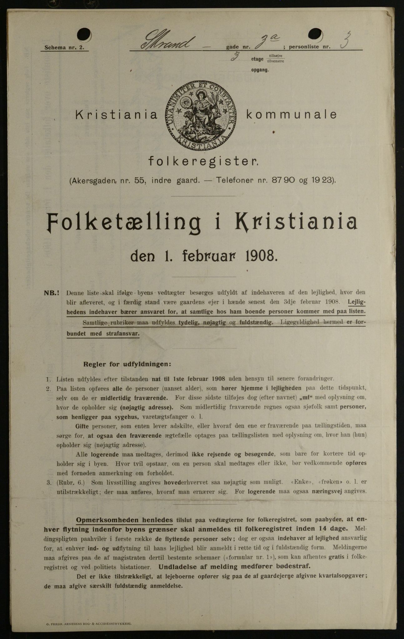 OBA, Municipal Census 1908 for Kristiania, 1908, p. 93251