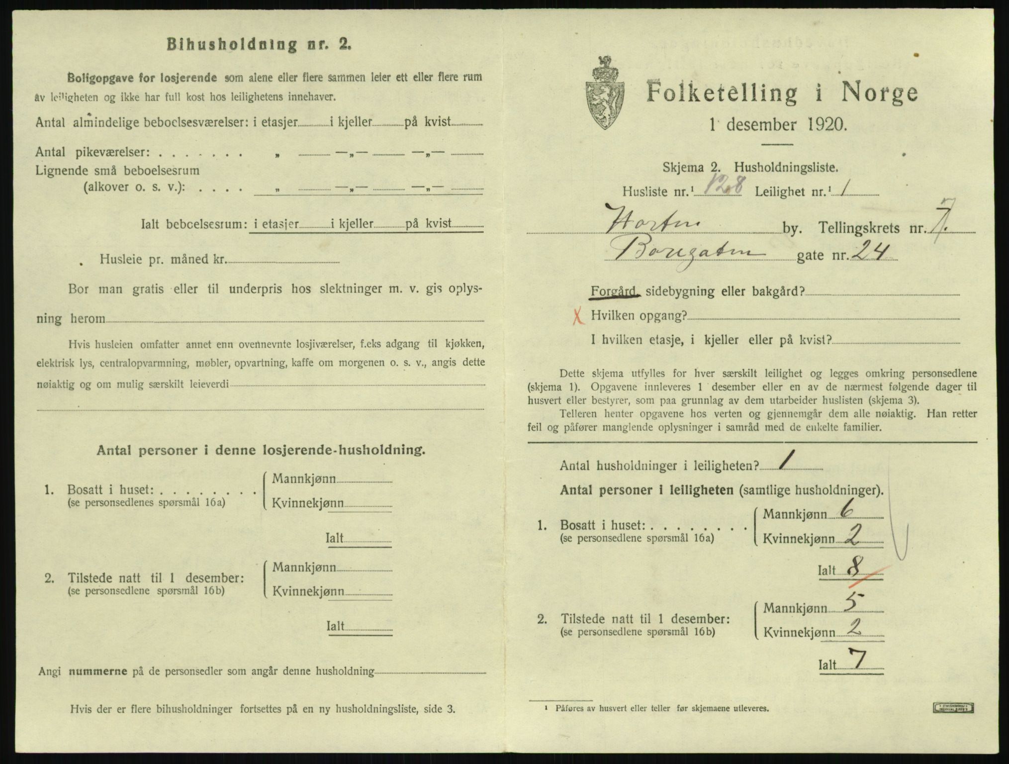 SAKO, 1920 census for Horten, 1920, p. 7659