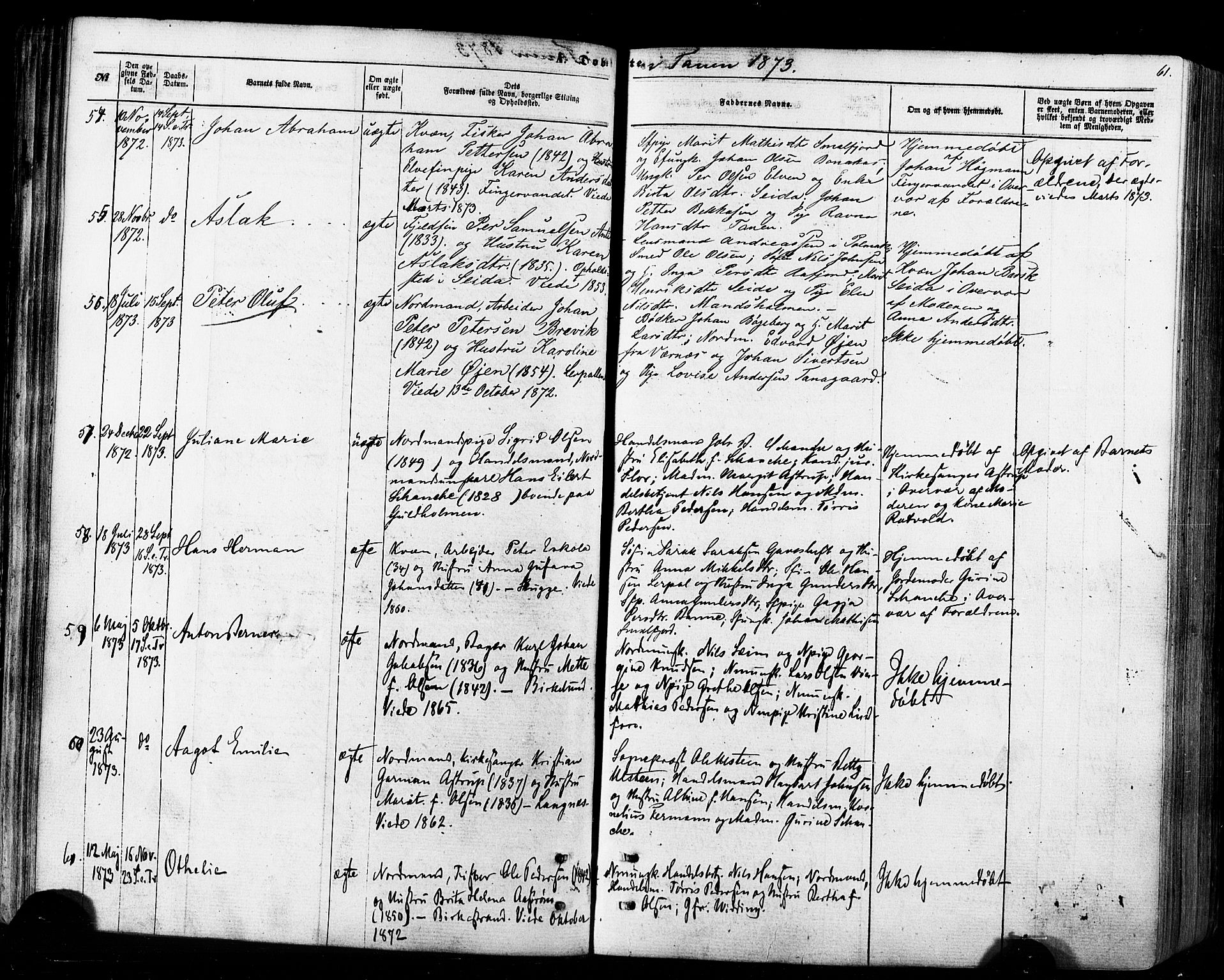 Tana sokneprestkontor, AV/SATØ-S-1334/H/Ha/L0002kirke: Parish register (official) no. 2 /1, 1861-1877, p. 61