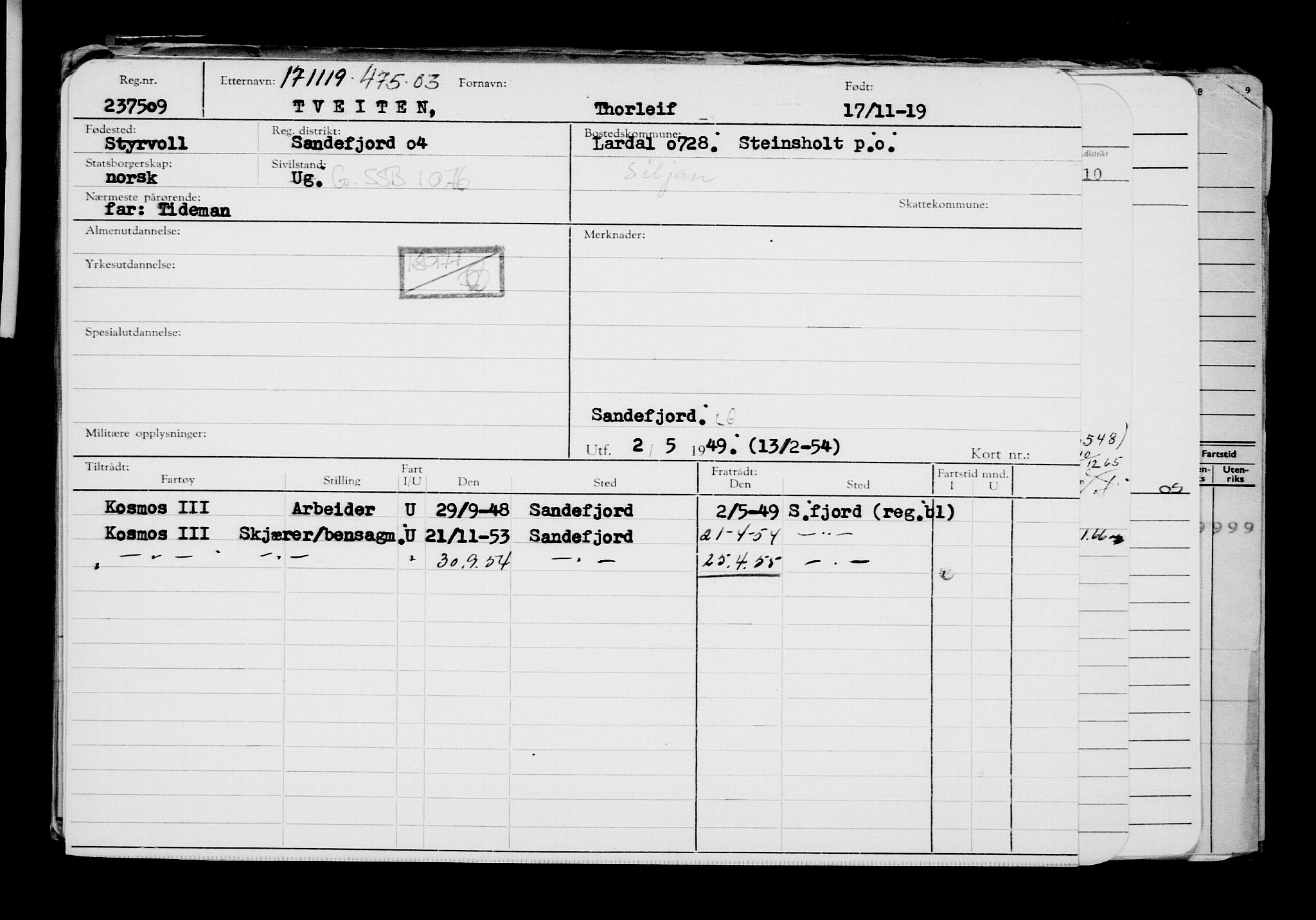 Direktoratet for sjømenn, AV/RA-S-3545/G/Gb/L0173: Hovedkort, 1919, p. 618