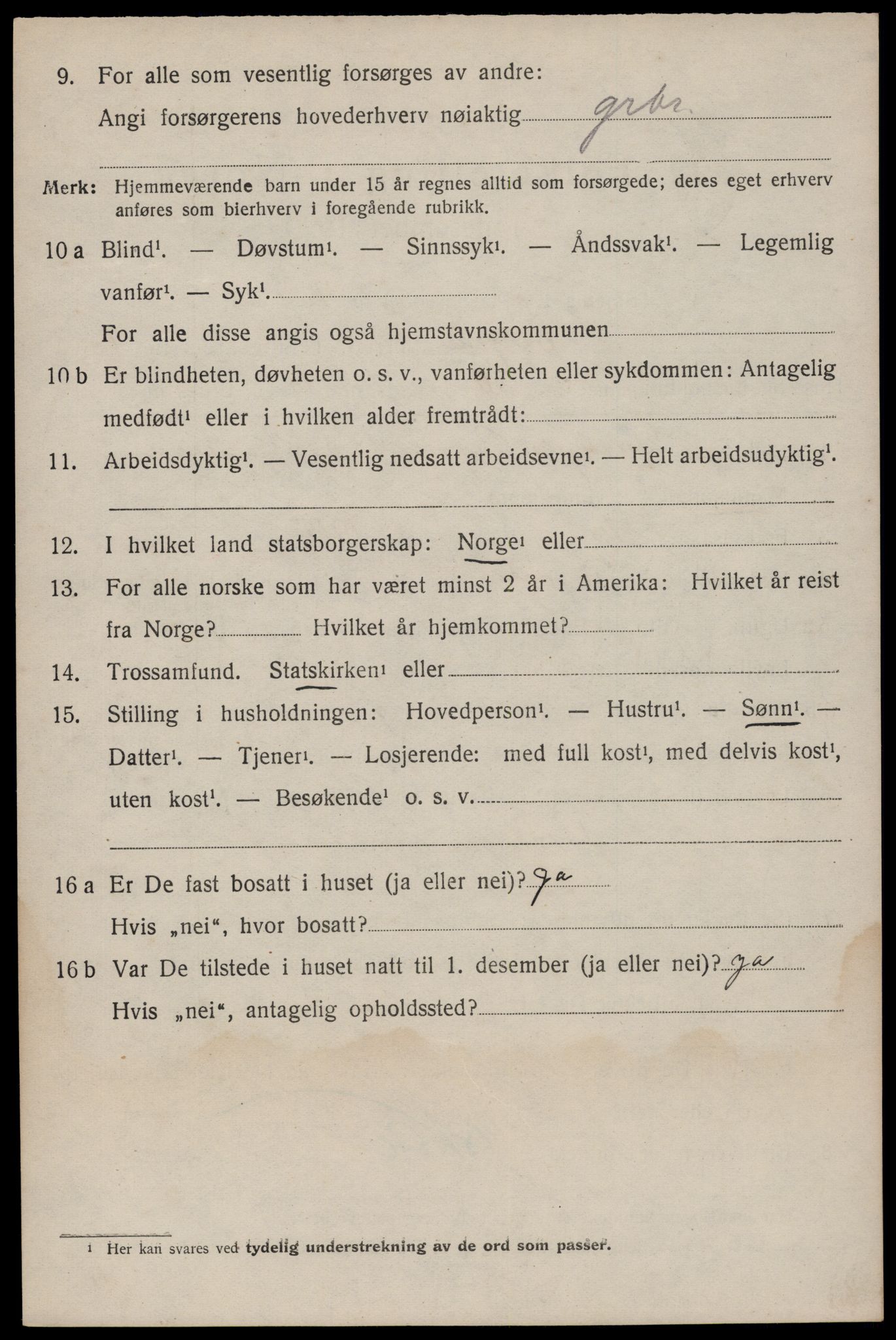SAKO, 1920 census for Seljord, 1920, p. 1499