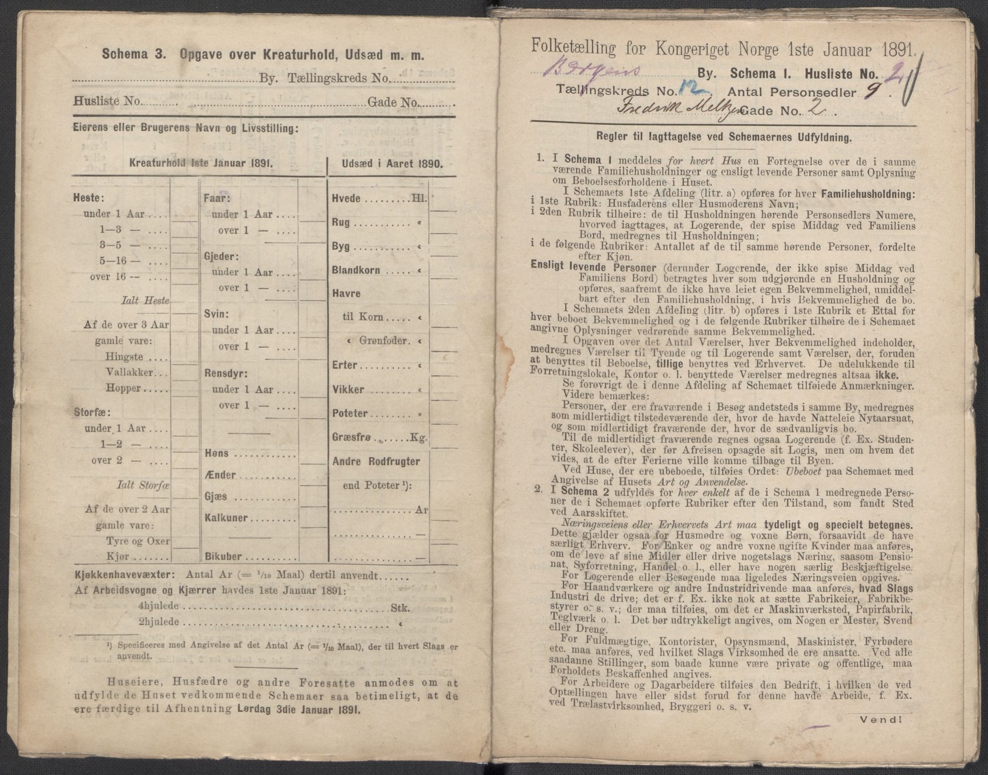 RA, 1891 Census for 1301 Bergen, 1891, p. 1861