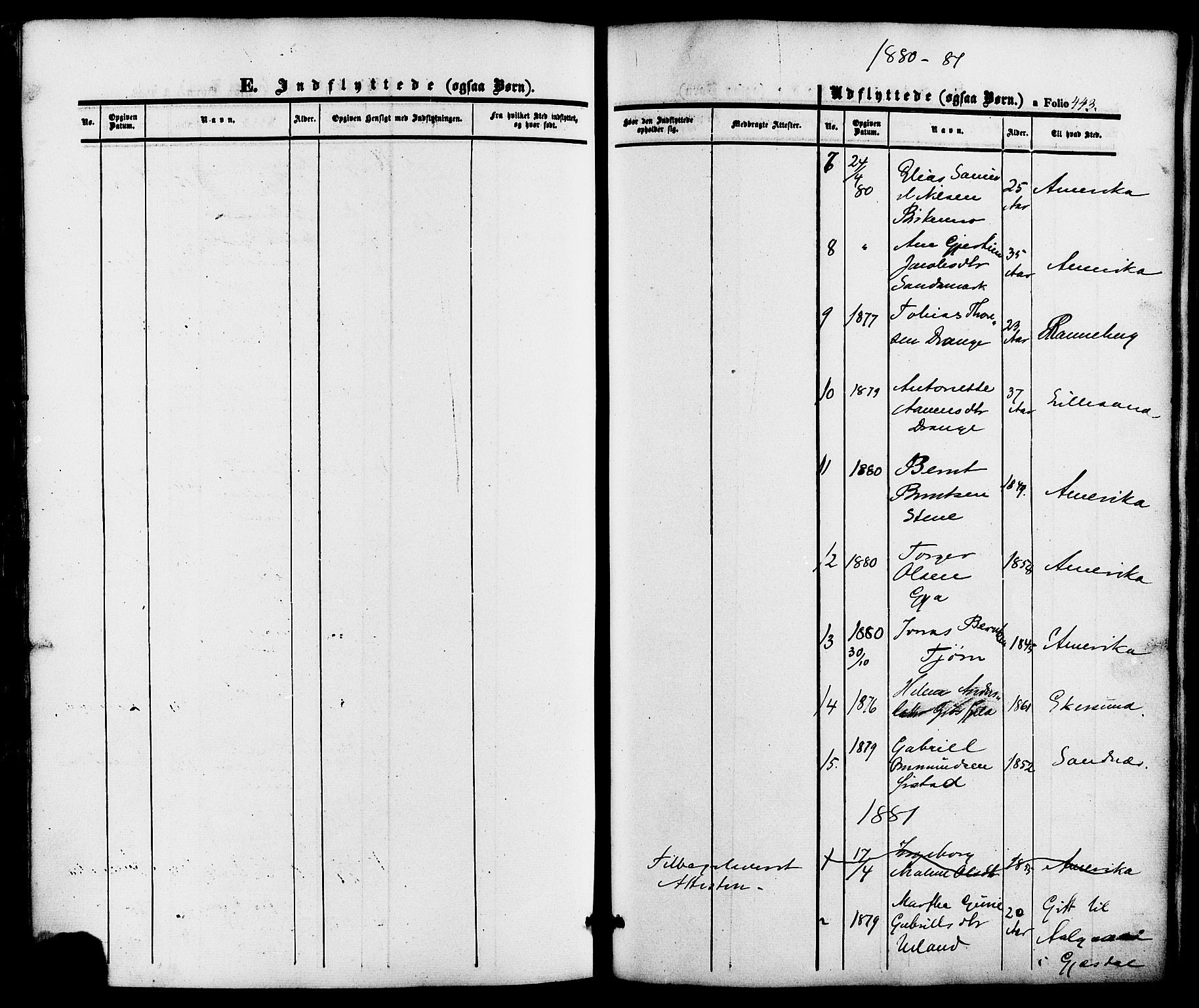 Lund sokneprestkontor, AV/SAST-A-101809/S06/L0010: Parish register (official) no. A 9, 1854-1886, p. 443