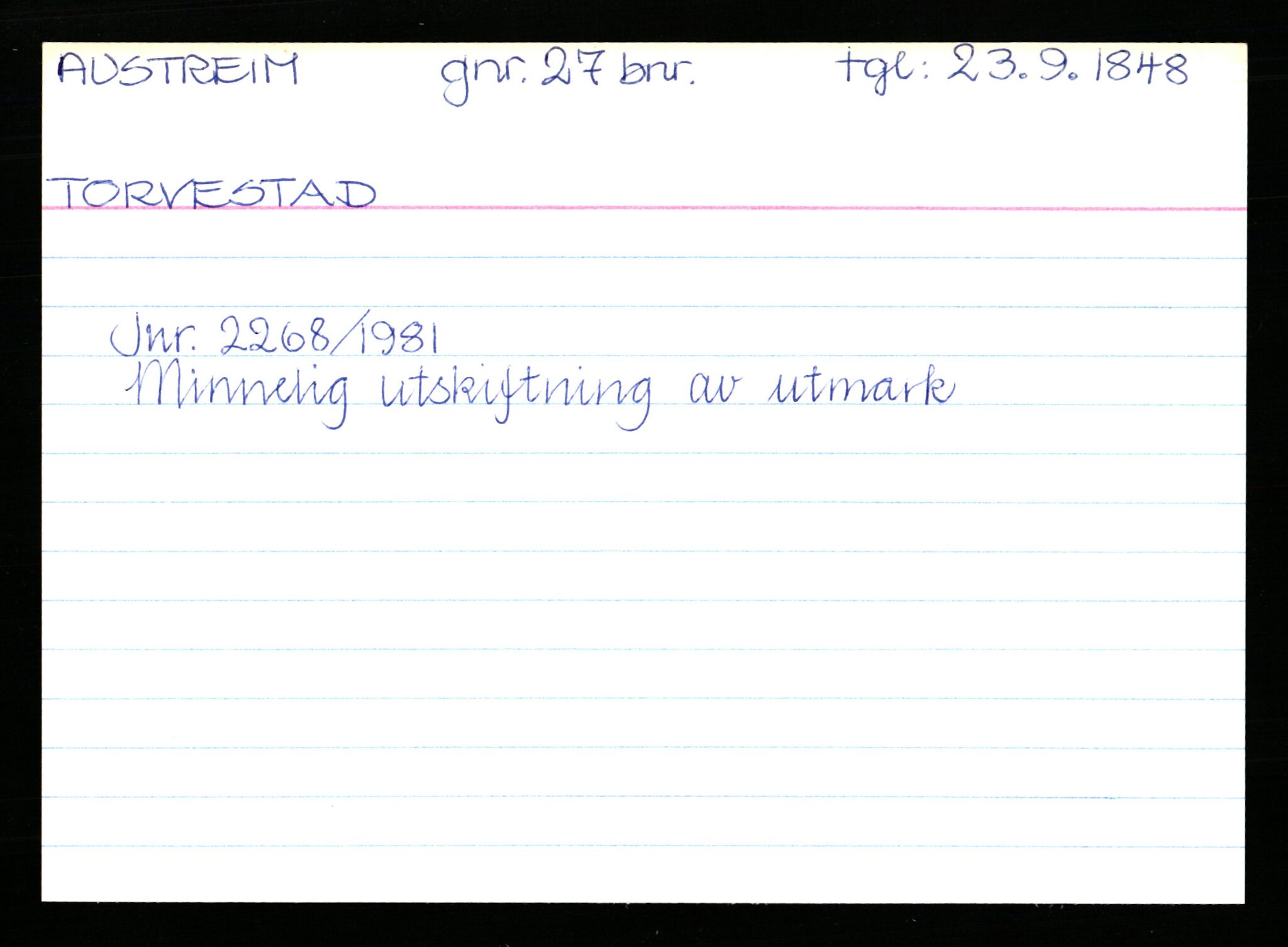 Statsarkivet i Stavanger, AV/SAST-A-101971/03/Y/Yk/L0002: Registerkort sortert etter gårdsnavn: Auglend - Bakkevik, 1750-1930, p. 395