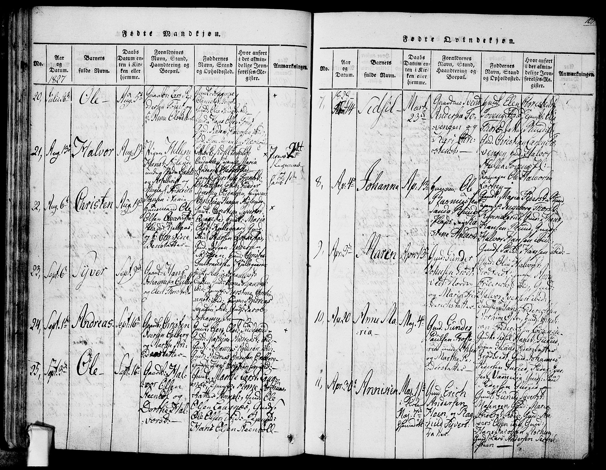 Askim prestekontor Kirkebøker, AV/SAO-A-10900/F/Fa/L0004: Parish register (official) no. 4, 1817-1846, p. 106-107