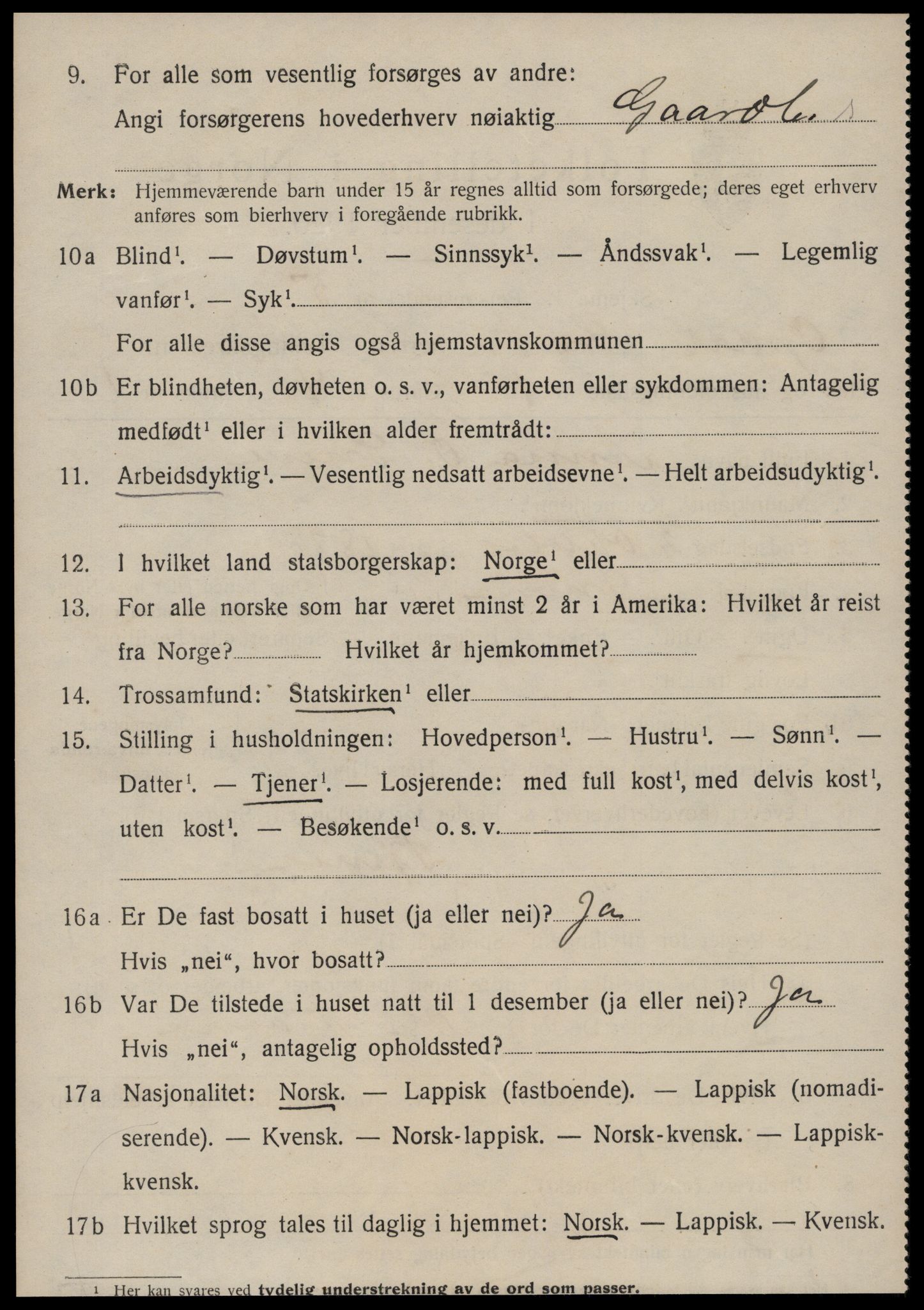 SAT, 1920 census for Oppdal, 1920, p. 4032